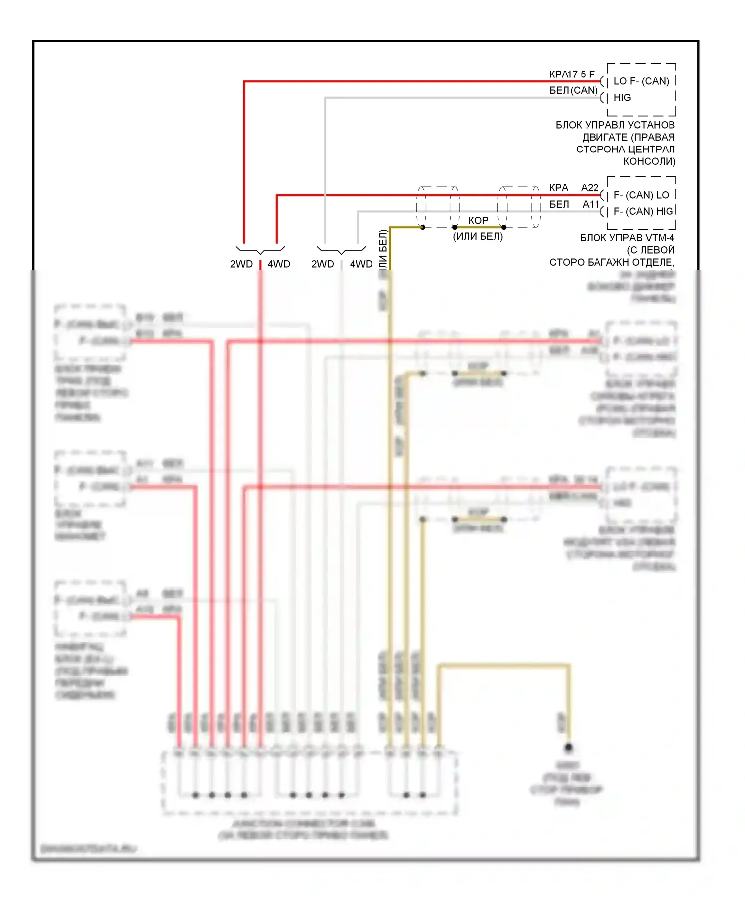 Pilot Honda I (2004-2009): Can шина электросхема (1 из 2) 
