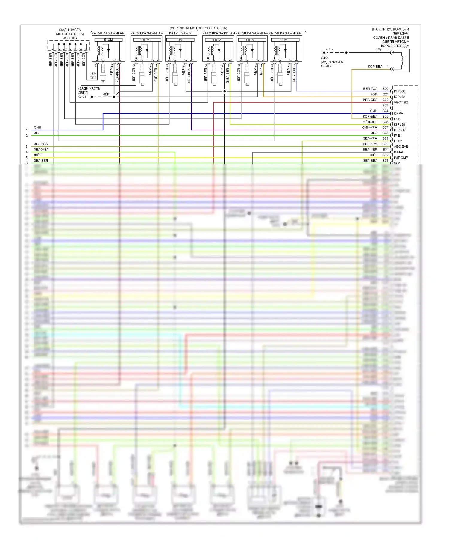 Pilot Honda I (2004-2009): Электросхема двигателя 3.5l, 2wd (7 из 7) 