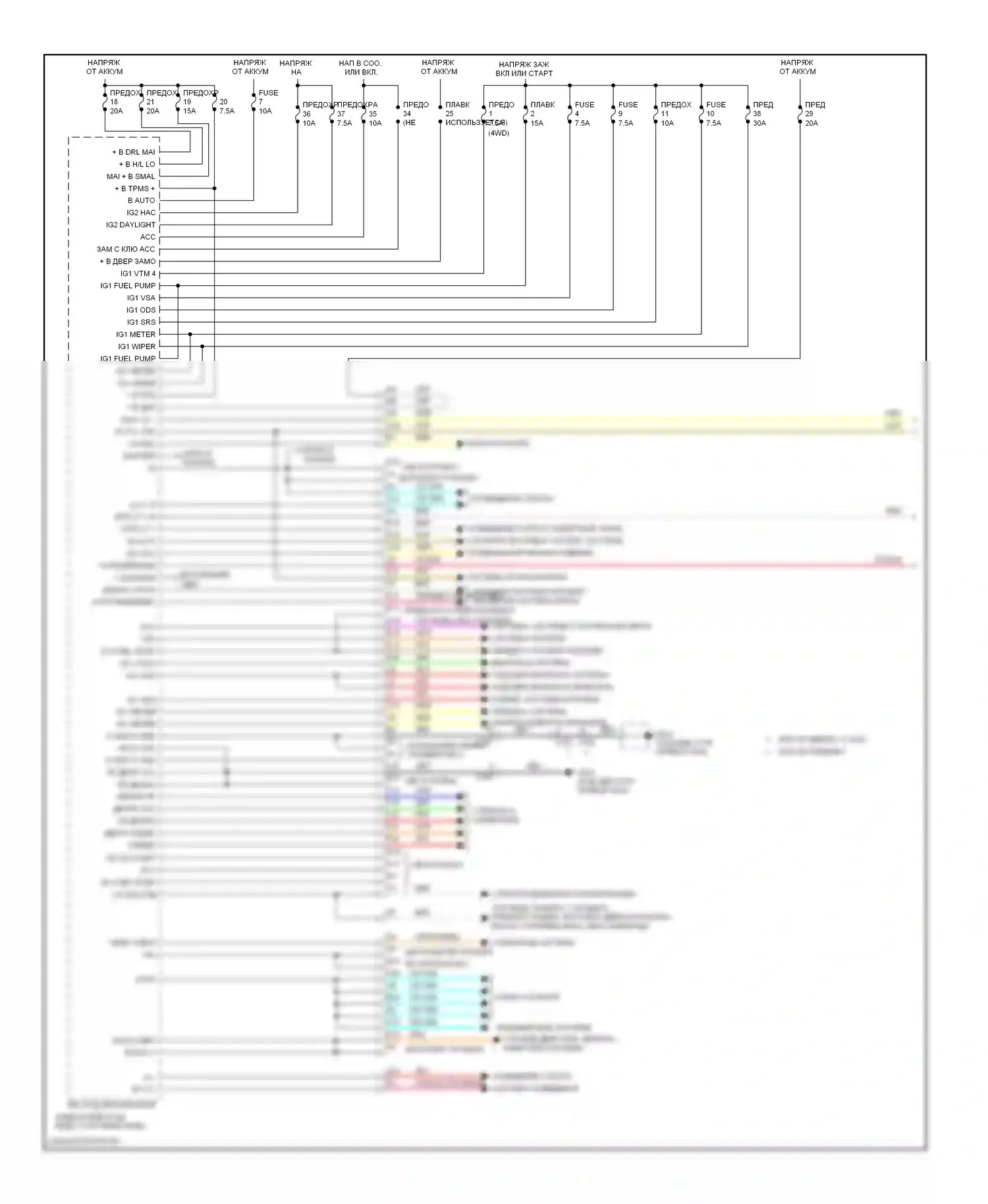Pilot Honda II рестайлинг (2011-2015): Электросхема блоков управления кузовом (1 из 2) 