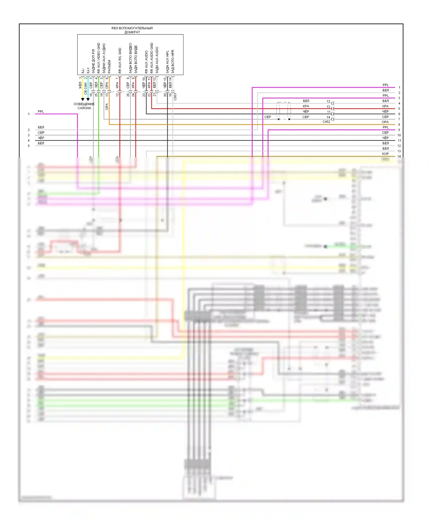 Pilot Honda II рестайлинг (2011-2015): Электросхема премиум- магнитолы, с навигацией (5 из 6) 