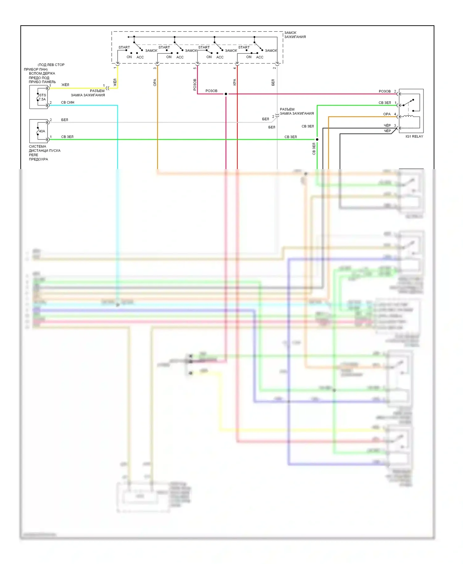 Pilot Honda II рестайлинг (2011-2015): Электросхема удаленного стартера (2 из 2) 