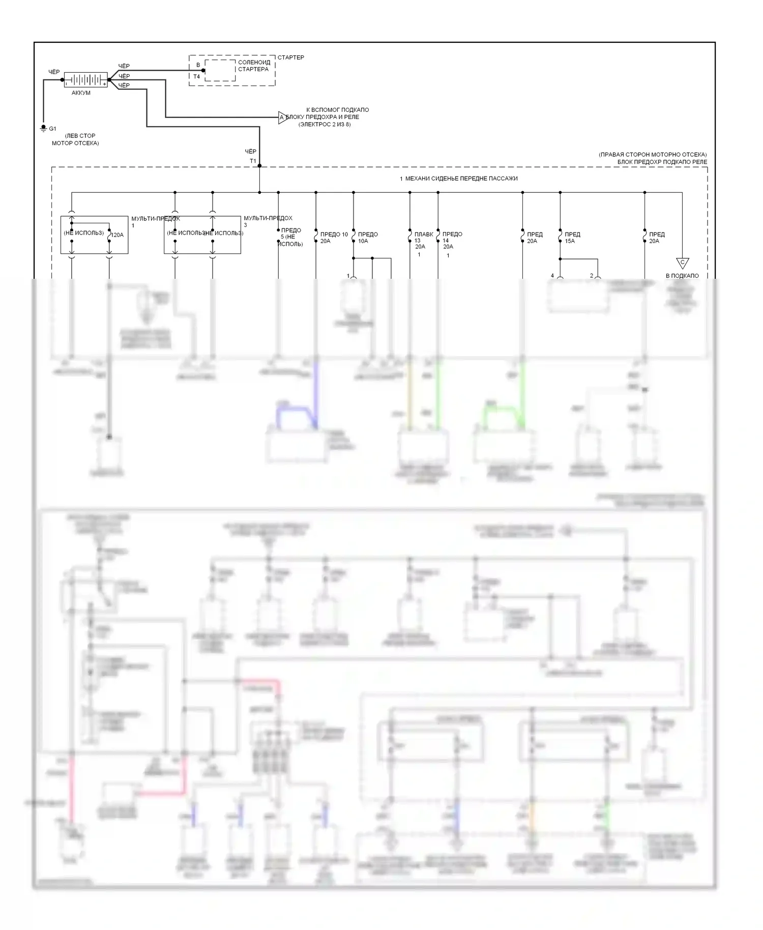 Pilot Honda II (2008-2011): Электросхема блока предохранителей реле (1 из 8) 