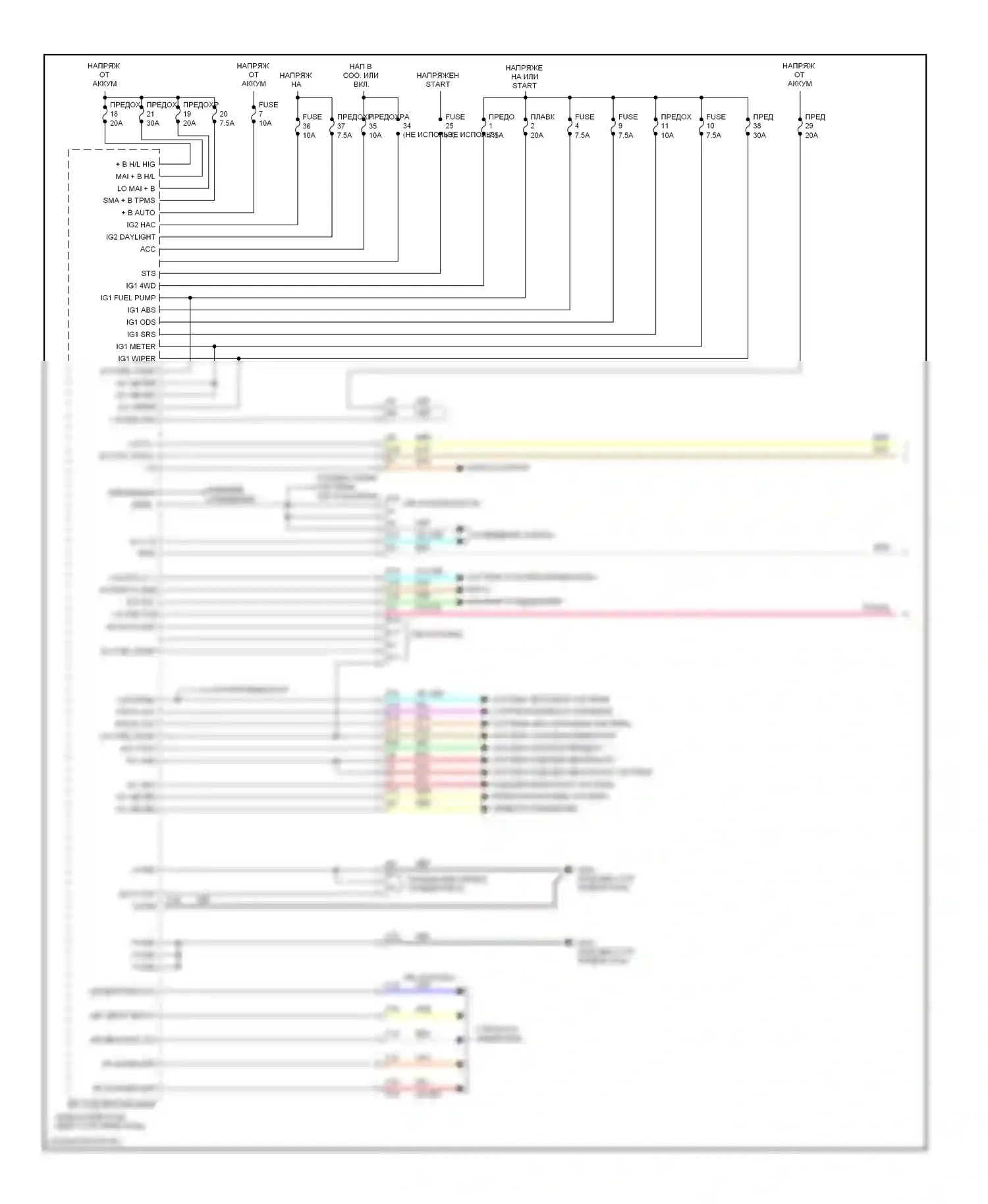 Pilot Honda II (2008-2011): Электросхема блоков управления кузовом (1 из 2) 