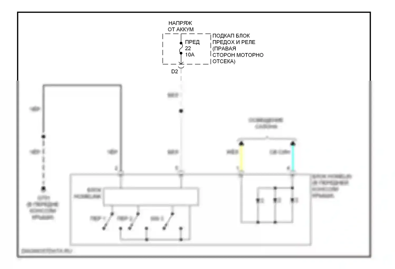 Pilot Honda II (2008-2011): Электросхема дистанционного управления homelink 