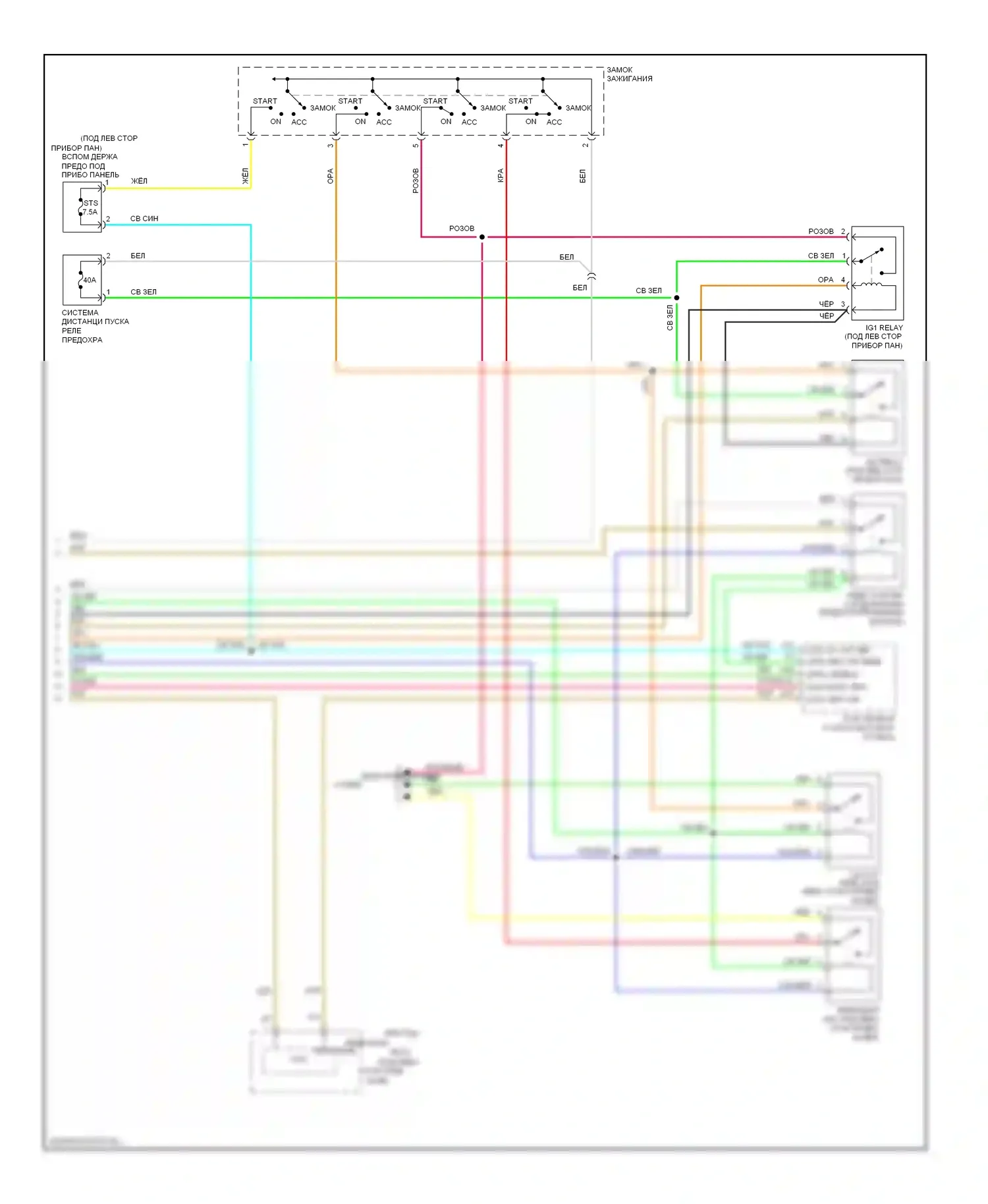 Pilot Honda II (2008-2011): Электросхема удаленного стартера (2 из 2) 