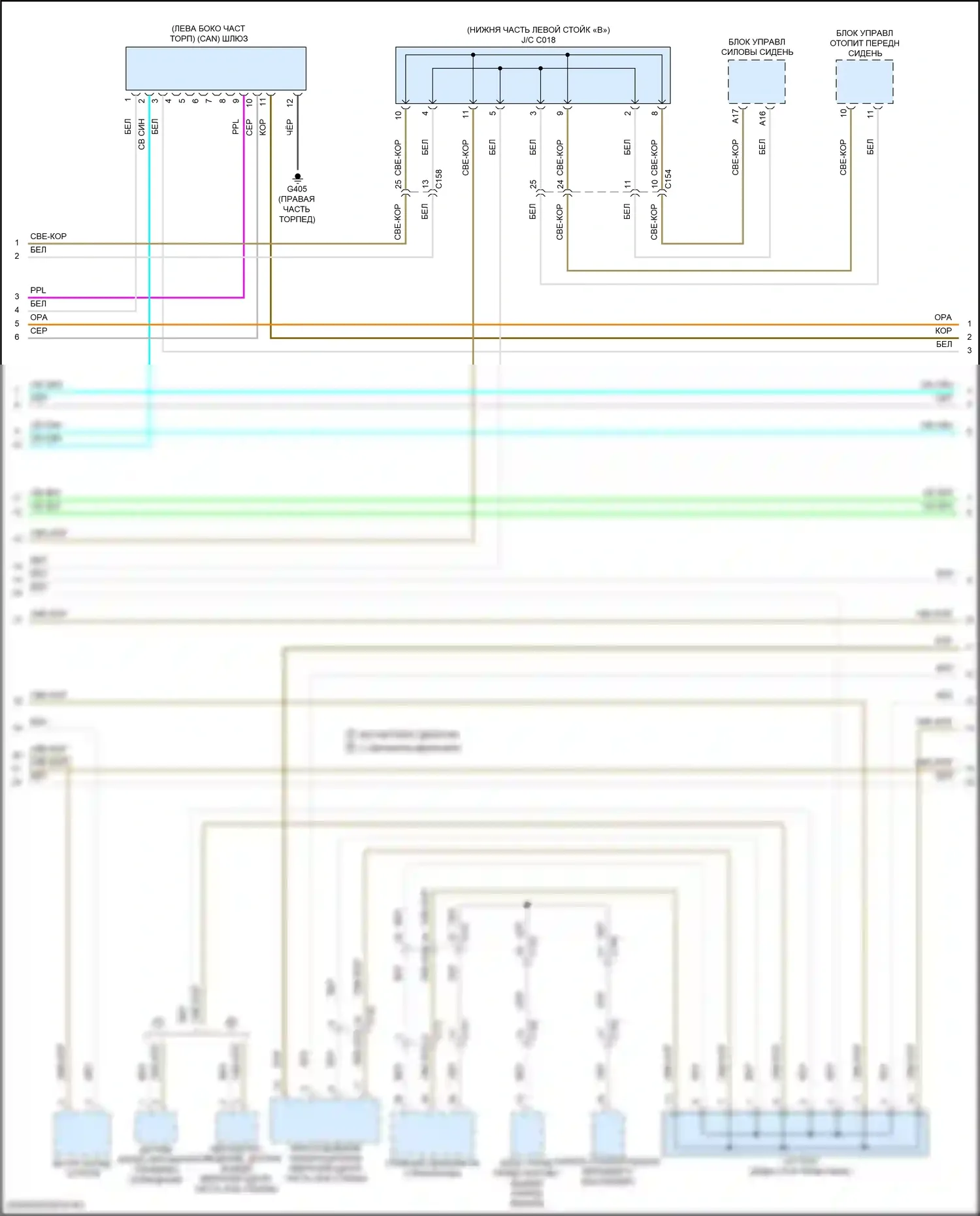 Pilot Honda III рестайлинг (2018-2022): Can шина электросхема, 6-ступенчатая автоматическая коробка передач (2 из 5) 