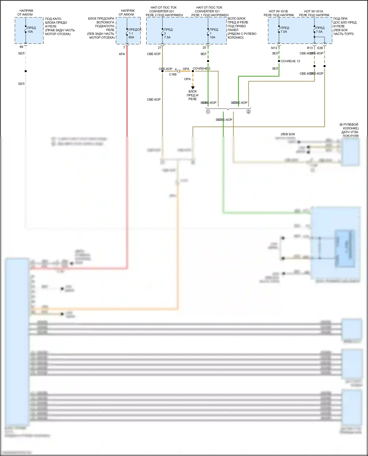 Pilot Honda III рестайлинг (2018-2022): Электросхема электроусилителя руля 