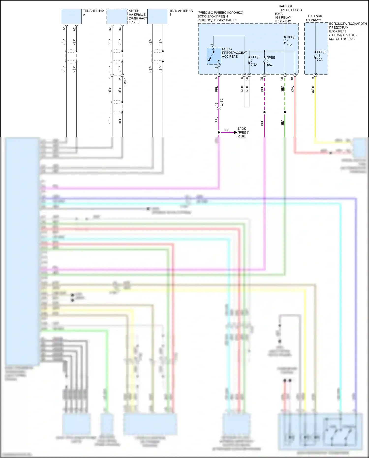 Pilot Honda III рестайлинг (2018-2022): Электросхема телематики 