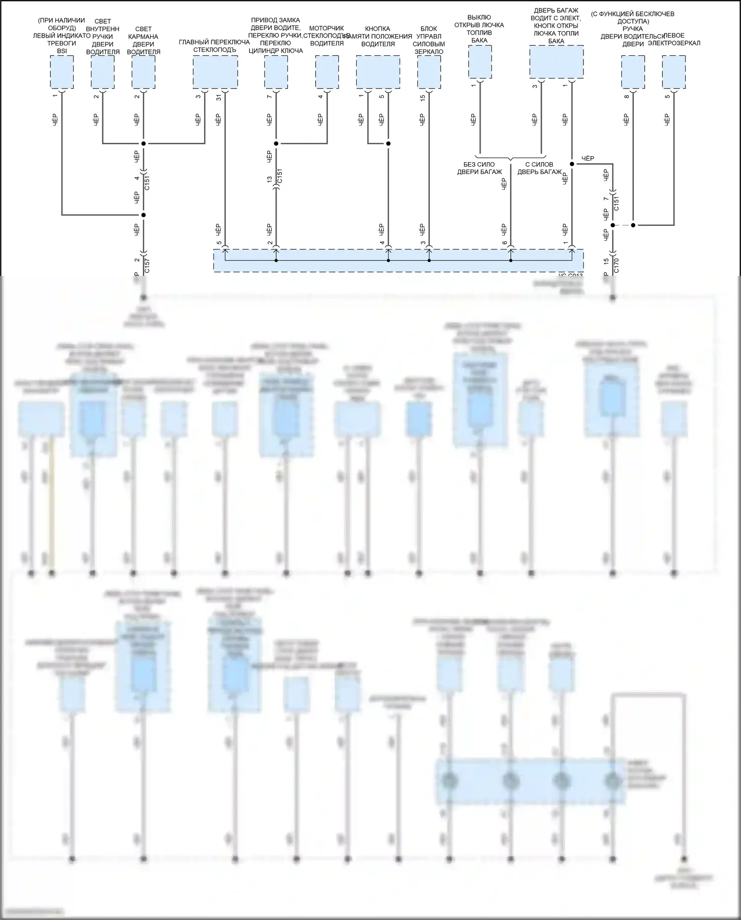 Pilot Honda III рестайлинг (2018-2022): Электросхема разводки массы, с автоматическим остановом на холостом ходу (3 из 6) 