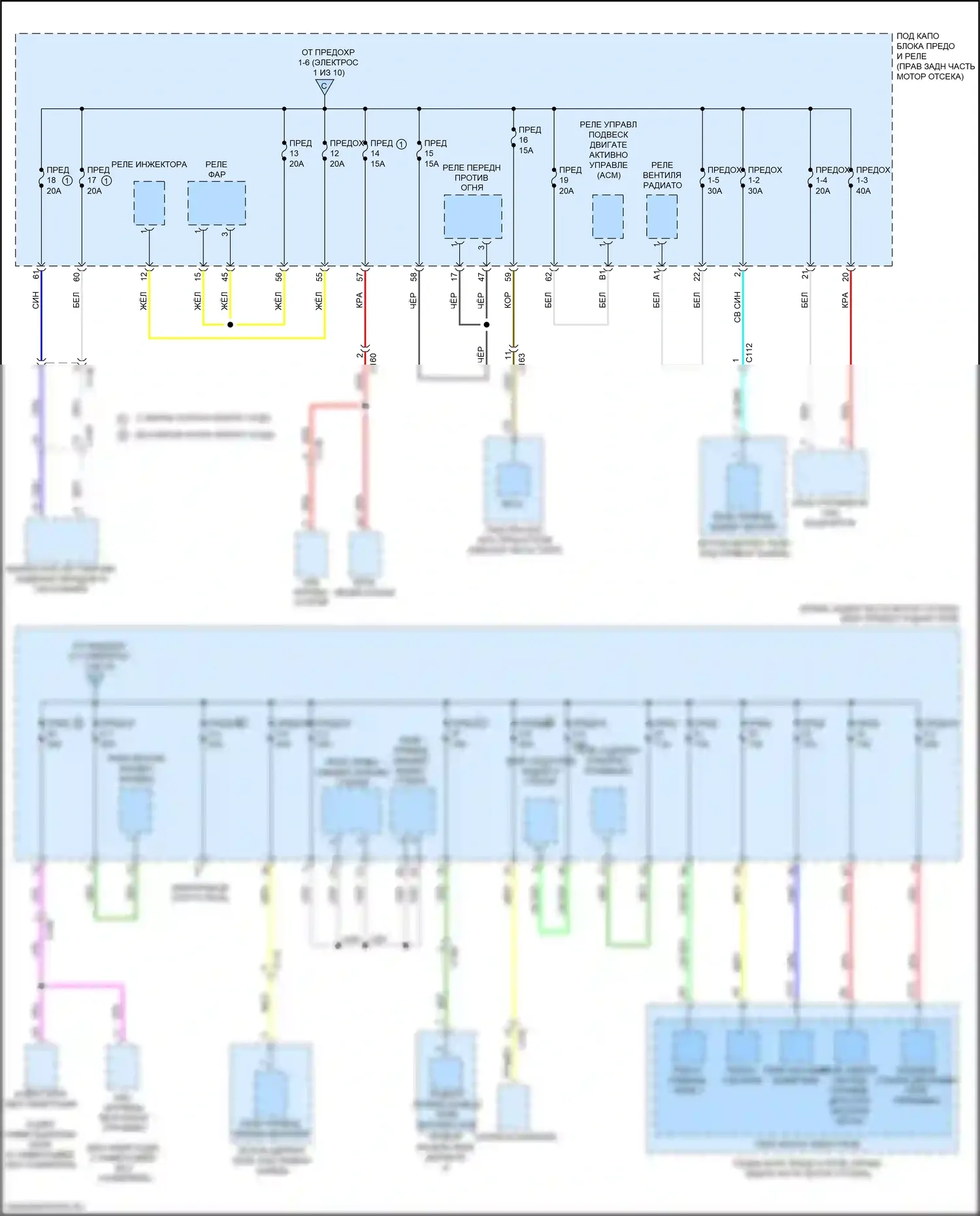 Pilot Honda III (2015-2018): Электросхема блока предохранителей реле (10 из 10) 