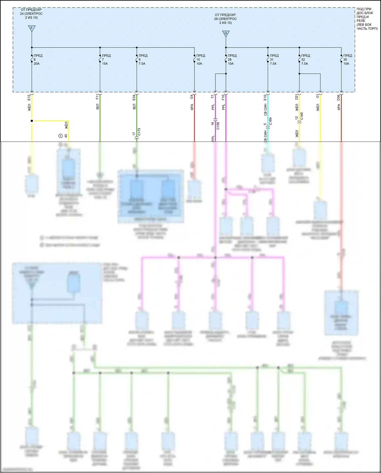 Pilot Honda III (2015-2018): Электросхема блока предохранителей реле (3 из 10) 