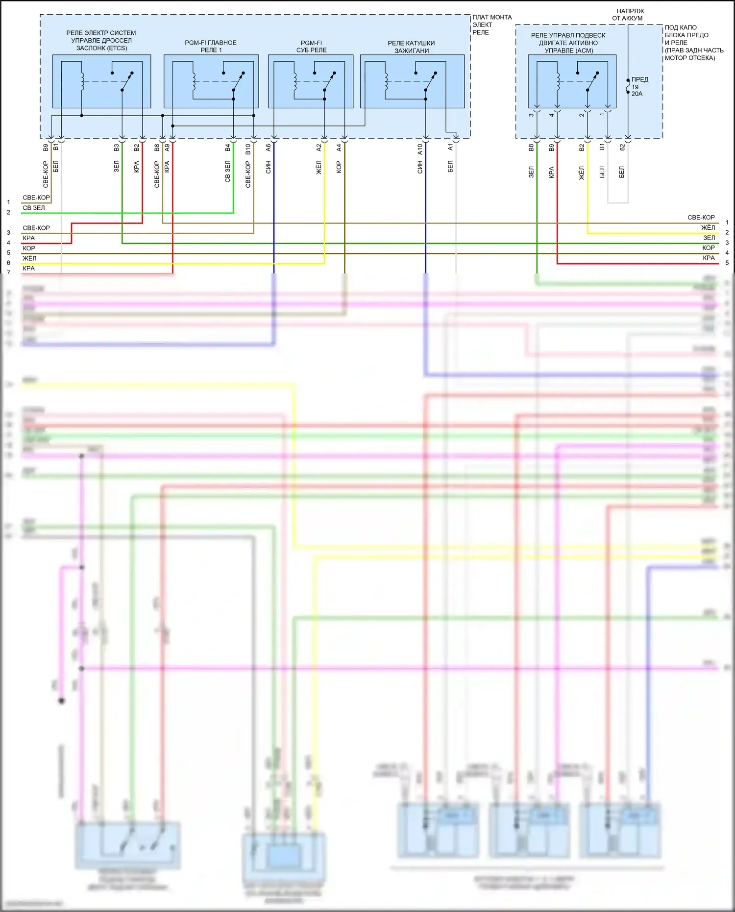 Pilot Honda III (2015-2018): Электросхема двигателя 3.5л, 9-ступенчатая автоматическая коробка передач (2 из 8) 