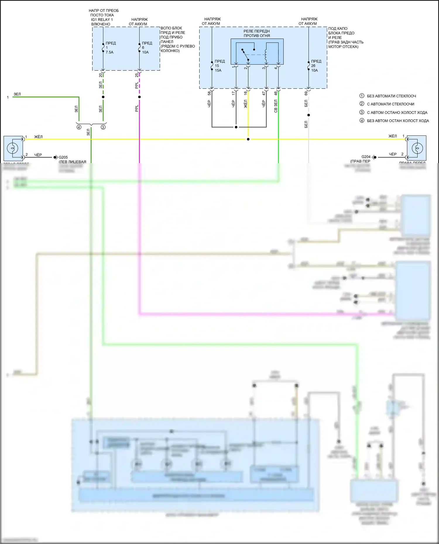 Pilot Honda III (2015-2018): Электросхема фар (2 из 2) 
