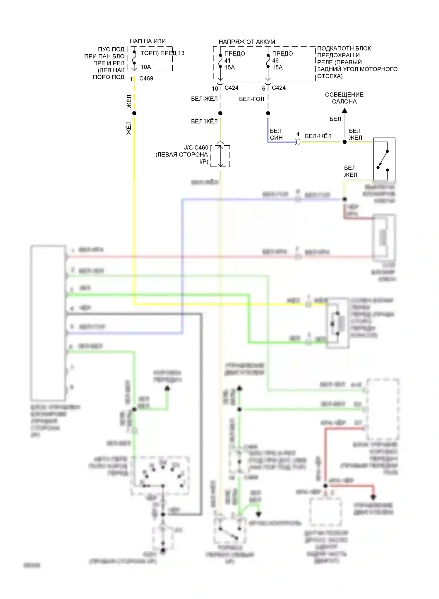Prelude Honda IV (1992-1996): Электросхема блокировки селектора 