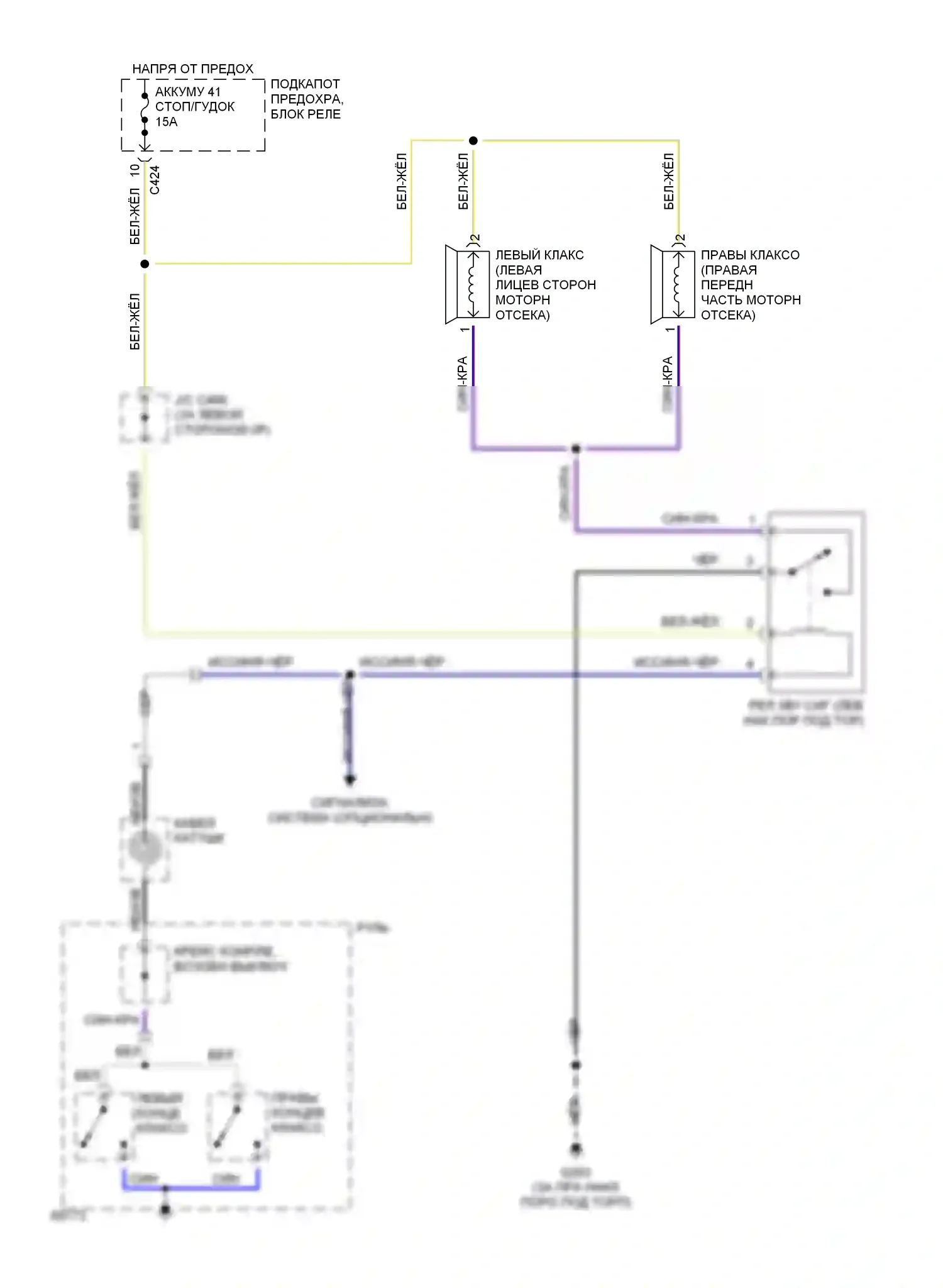 Prelude Honda IV (1992-1996): Электросхема клаксона 
