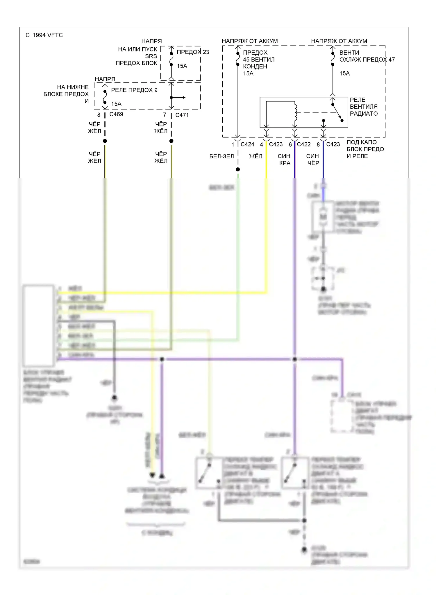 Prelude Honda IV (1992-1996): Электросхема вентилятора охлаждения 