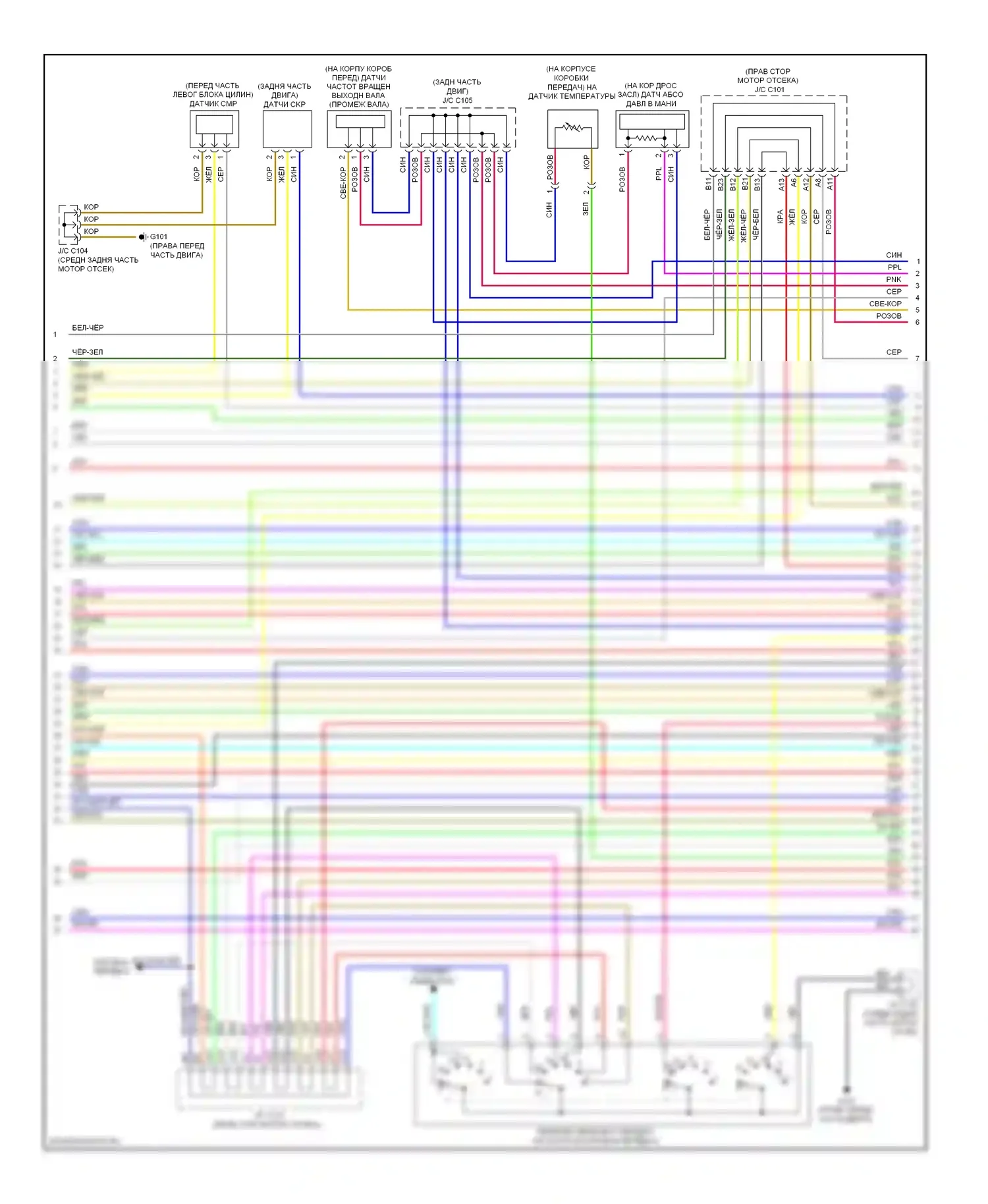 Ridgeline Honda I рестайлинг (2009-2014): Электросхема двигателя 3.5l (5 из 7) 