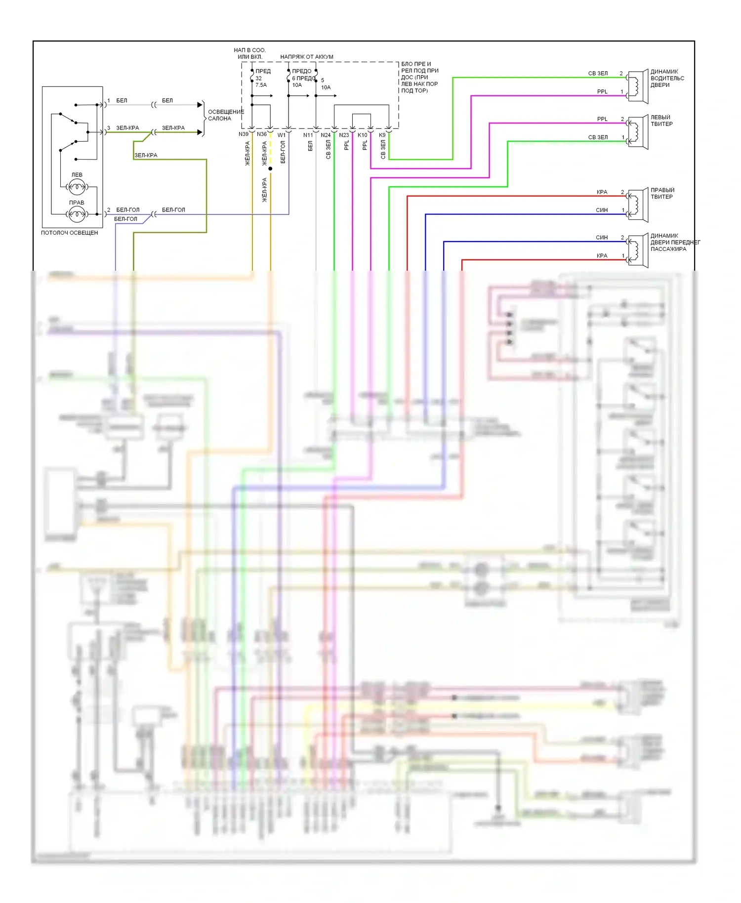 Ridgeline Honda I (2004-2009): Электросхема мультимедий заднего сиденья, rtl с навигацией (3 из 3) 