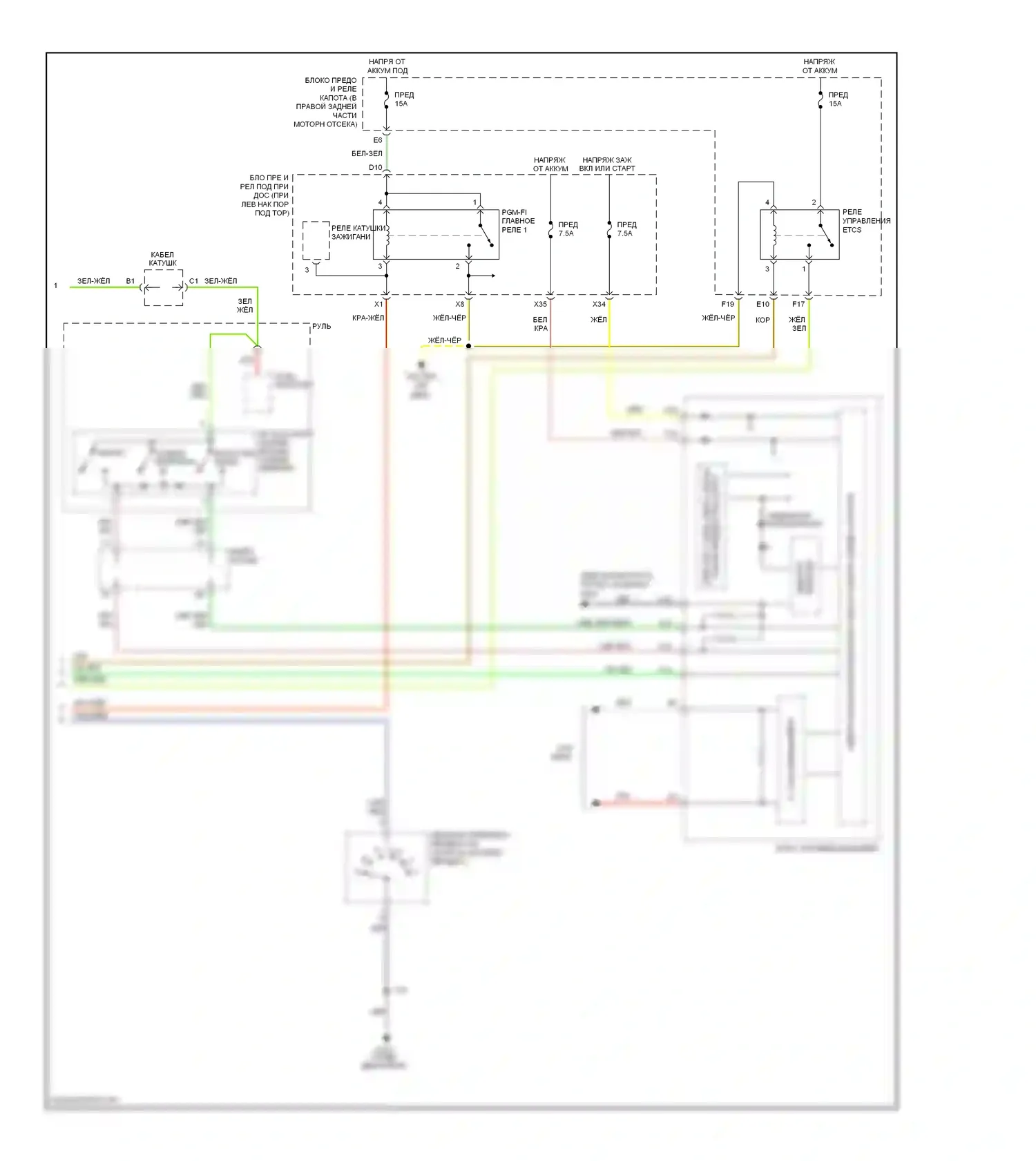 Ridgeline Honda I (2005-2009): Электросхема круиз-контроля (2 из 2) 