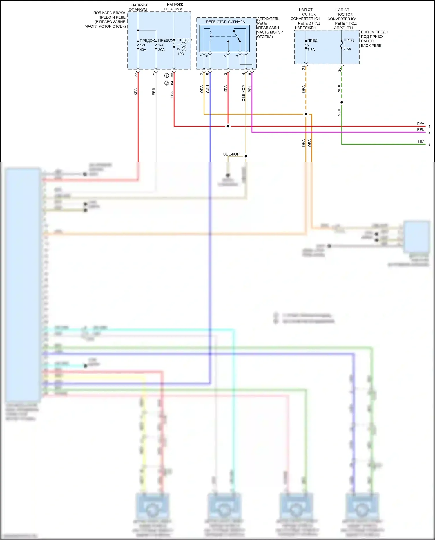 Ridgeline Honda II рестайлинг (2021-2024): Антиблокировочная система abs электросхема (1 из 2) 
