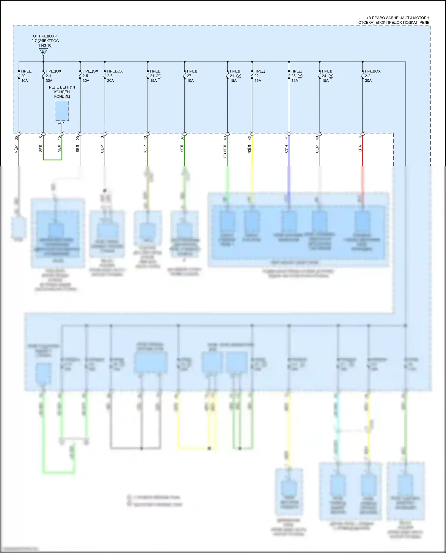 Ridgeline Honda II рестайлинг (2021-2024): Электросхема блока предохранителей реле (10 из 10) 
