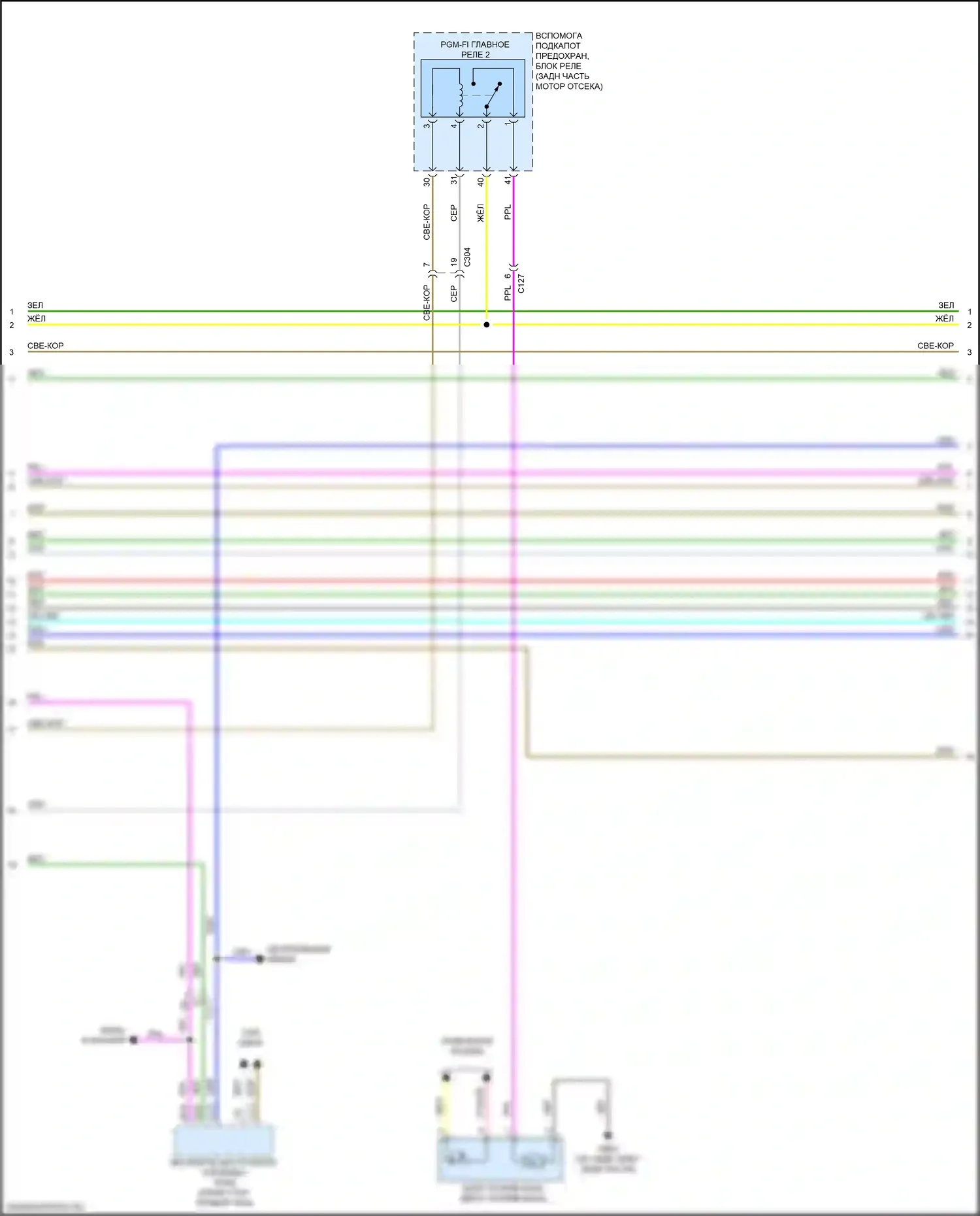 Ridgeline Honda II рестайлинг (2021-2024): Электросхема двигателя 3.5l (3 из 9) 