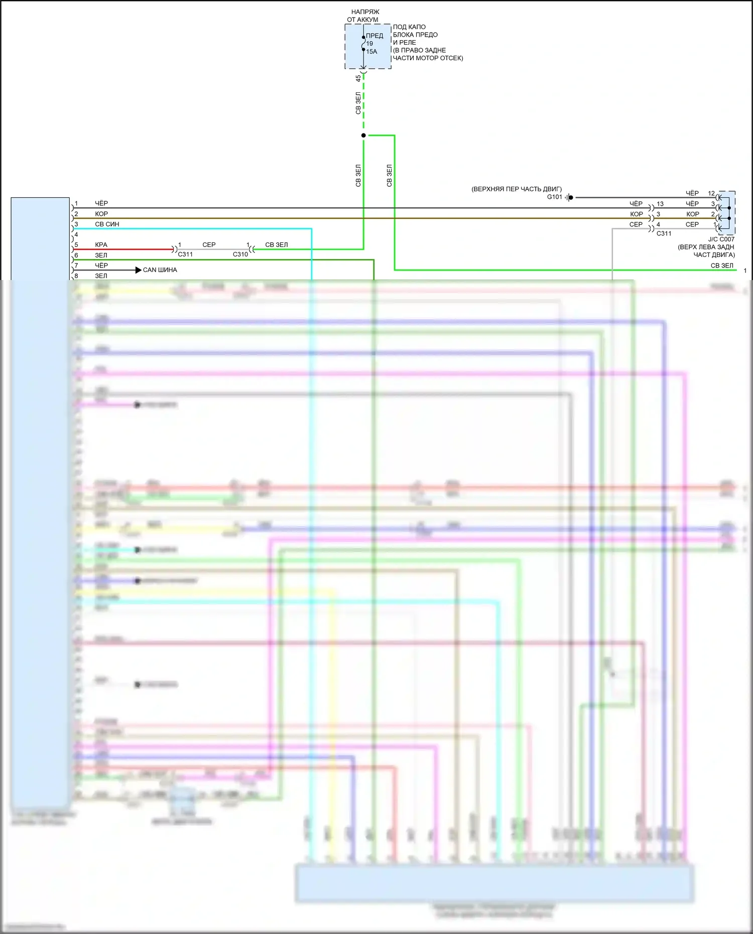 Ridgeline Honda II рестайлинг (2021-2024): Электросхема автоматической коробки передач (1 из 2) 