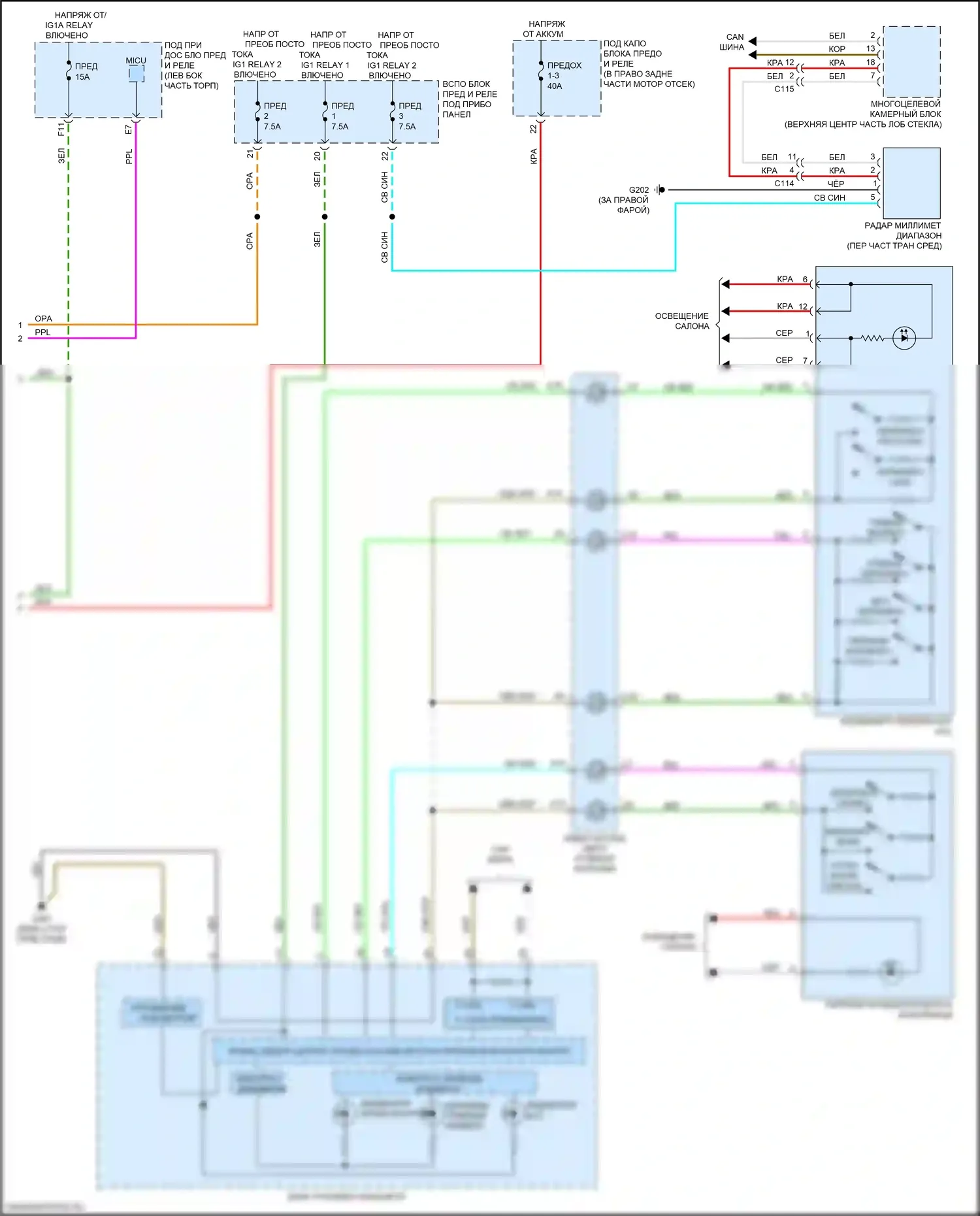 Ridgeline Honda II рестайлинг (2021-2024): Электросхема круиз-контроля (2 из 2) 