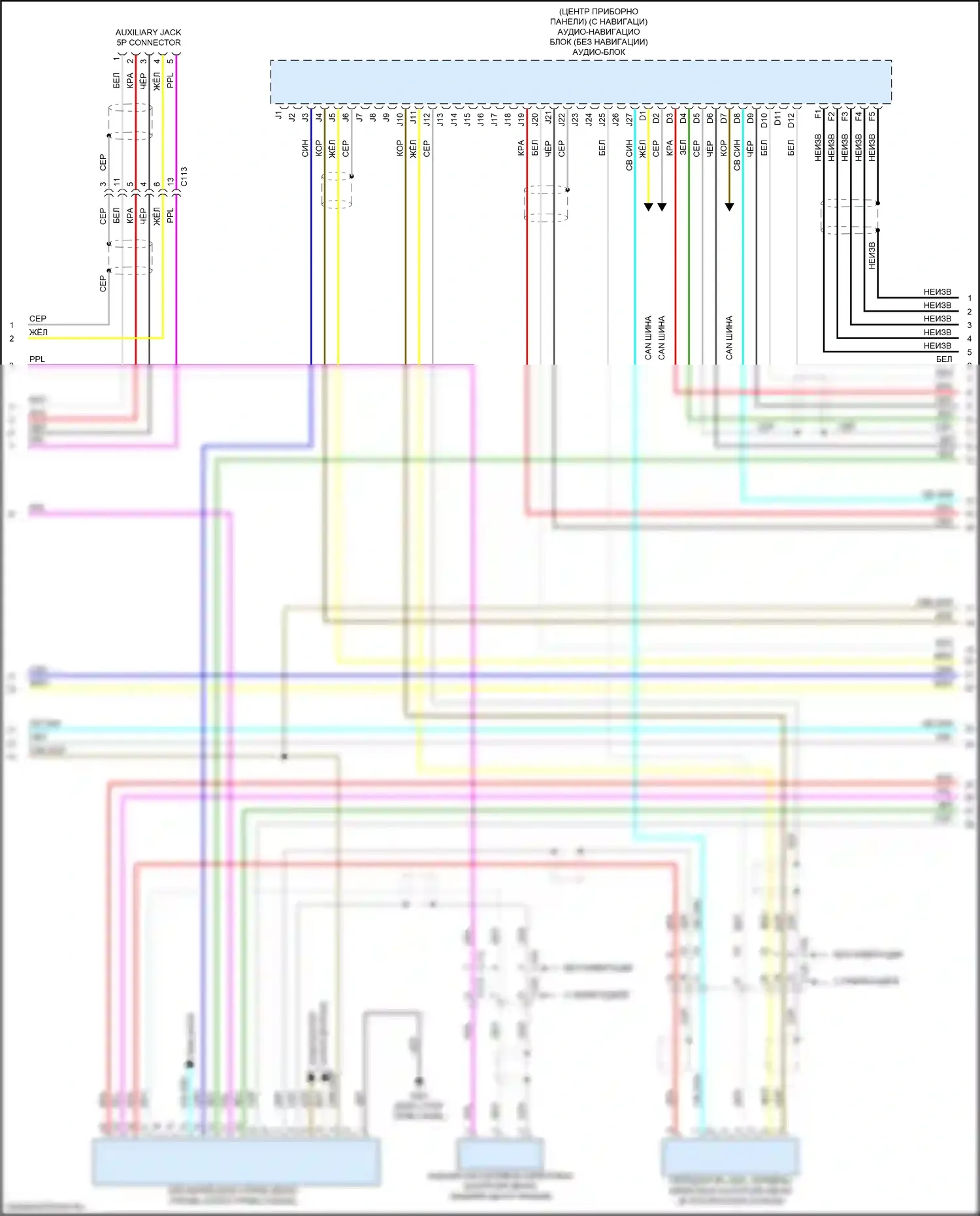 Ridgeline Honda II рестайлинг (2021-2024): Электросхема магнитолы (2 из 6) 