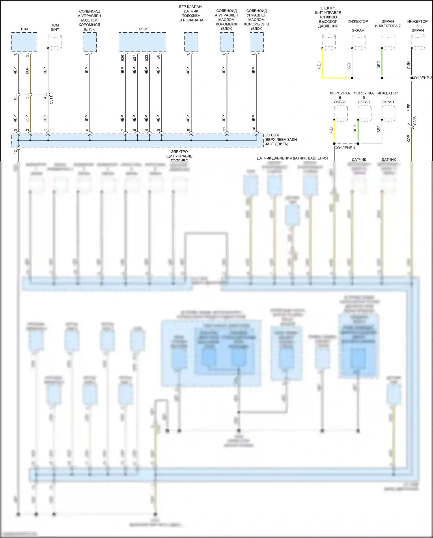 Ridgeline Honda II рестайлинг (2021-2024): Электросхема разводки массы (1 из 7) 