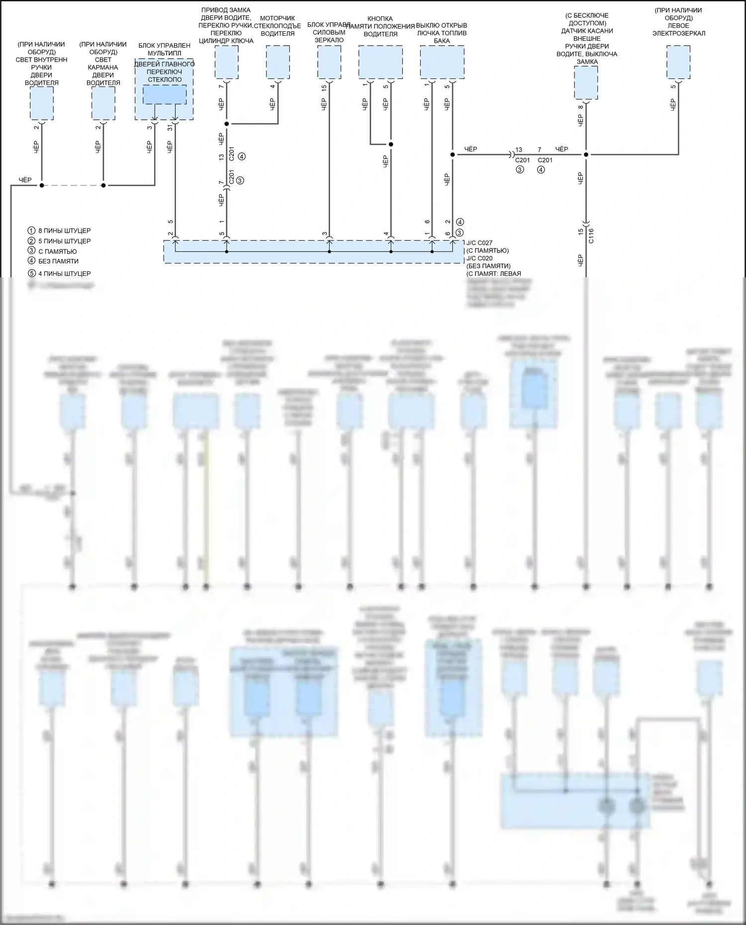 Ridgeline Honda II рестайлинг (2021-2024): Электросхема разводки массы (2 из 7) 