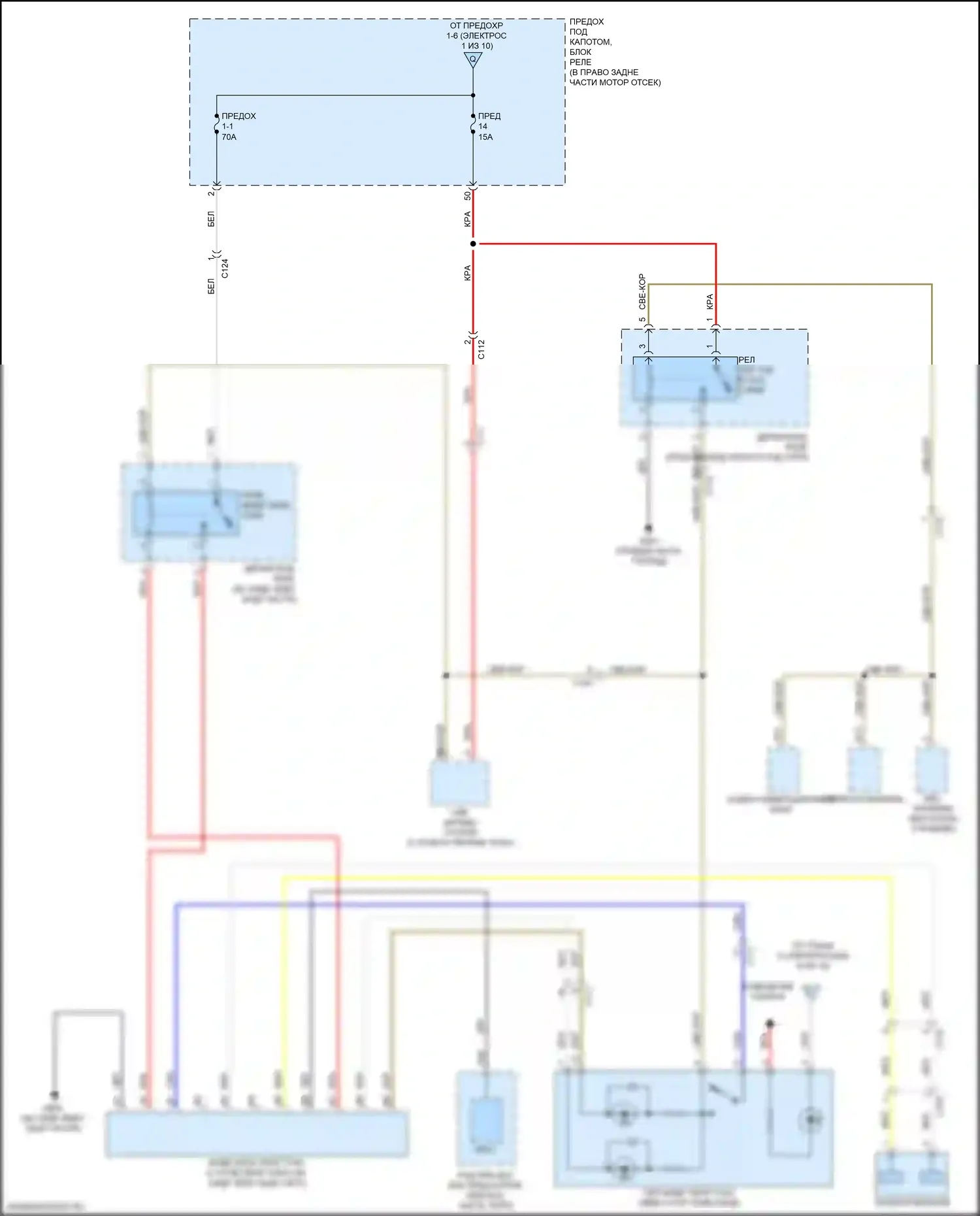 Ridgeline Honda II (2016-2021): Электросхема блока предохранителей реле (6 из 10) 