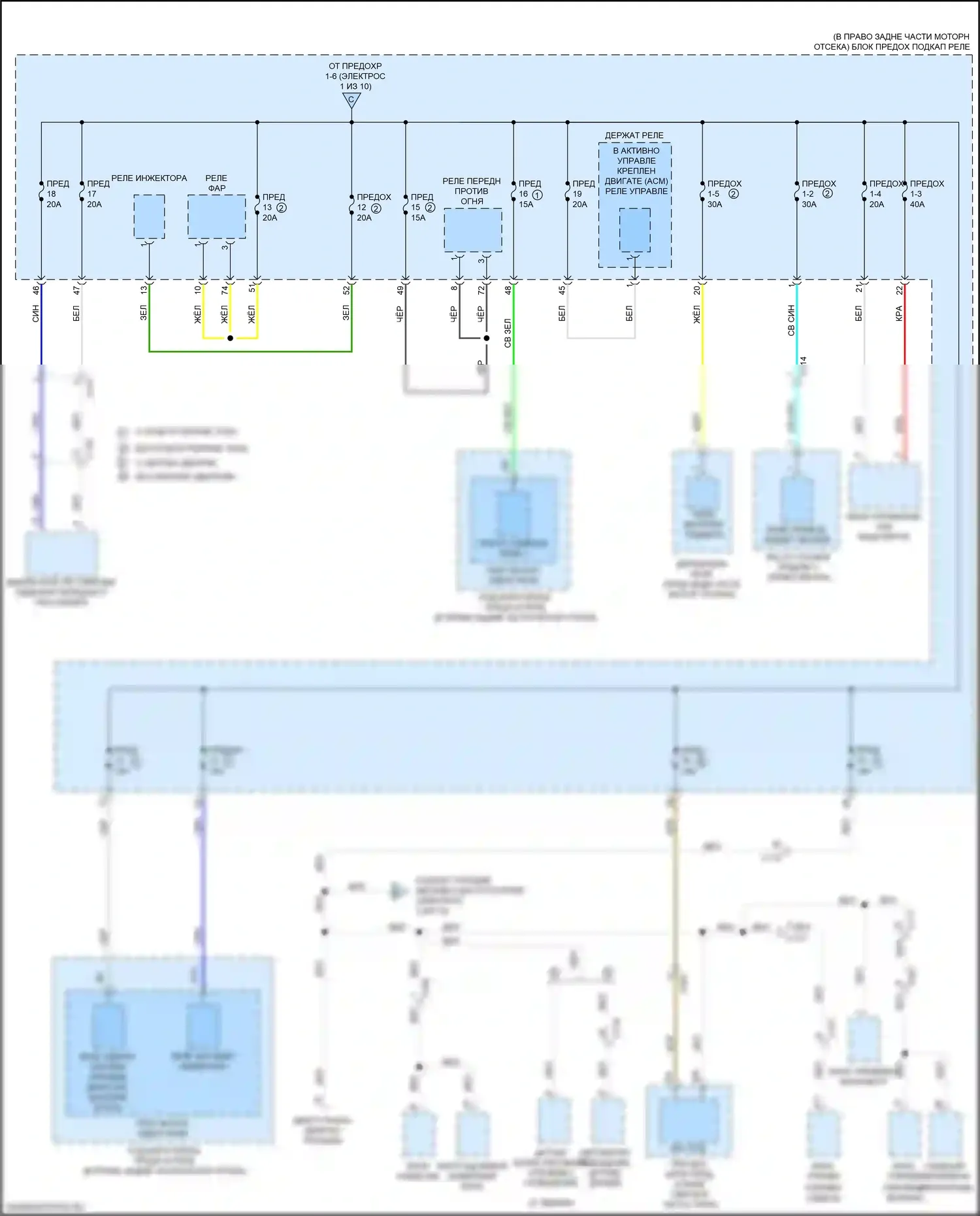 Ridgeline Honda II (2016-2021): Электросхема блока предохранителей реле (9 из 10) 