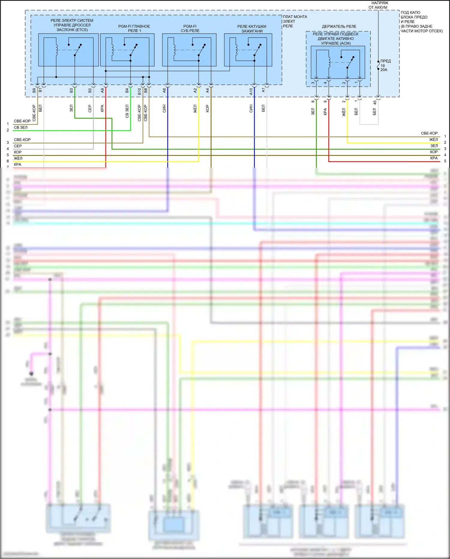 Ridgeline Honda II (2016-2021): Электросхема двигателя 3.5l (2 из 9) 