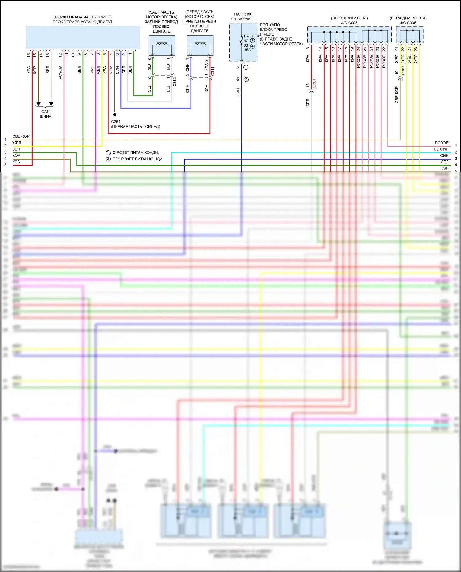 Ridgeline Honda II (2016-2021): Электросхема двигателя 3.5l (3 из 9) 
