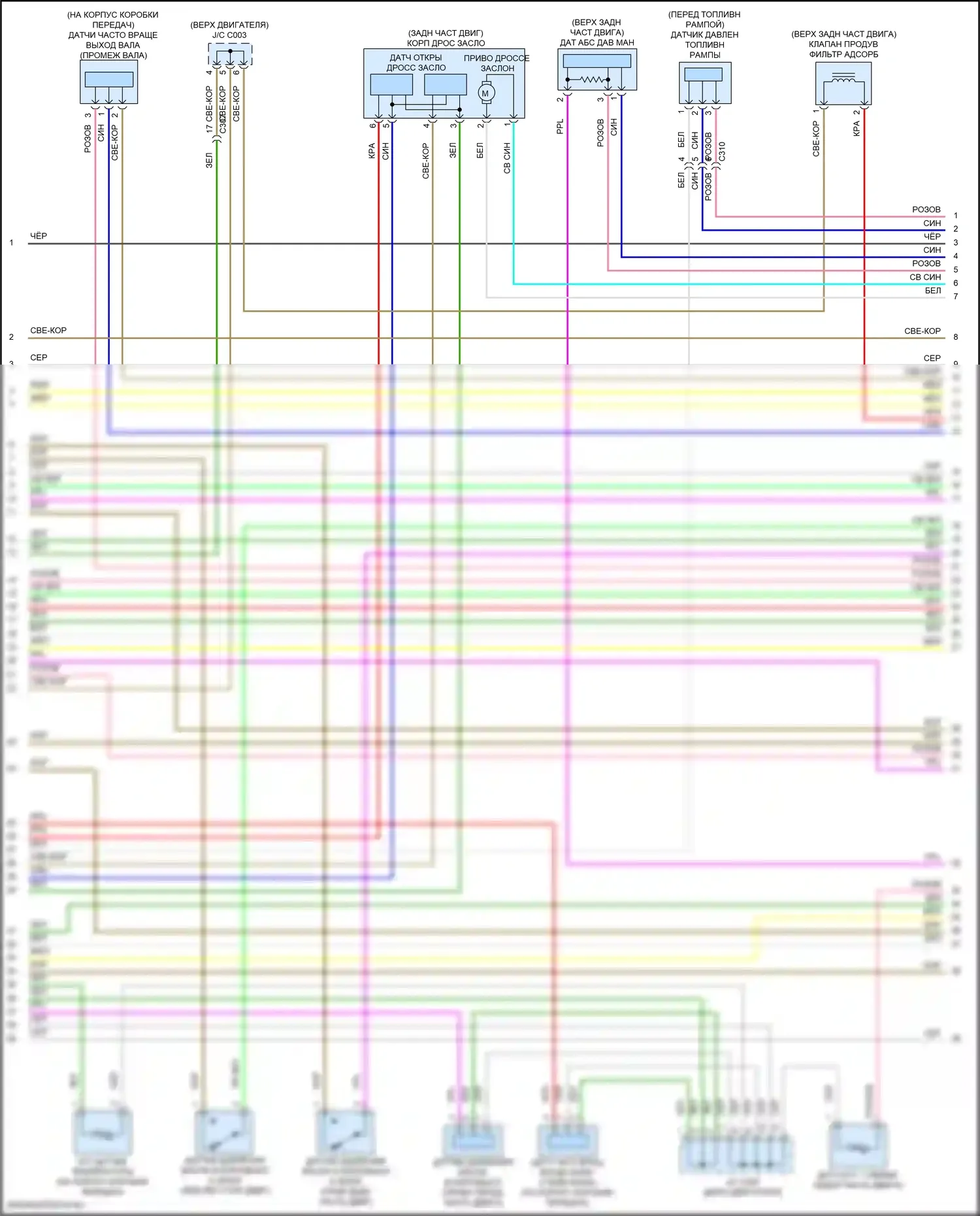 Ridgeline Honda II (2016-2021): Электросхема двигателя 3.5l (8 из 9) 