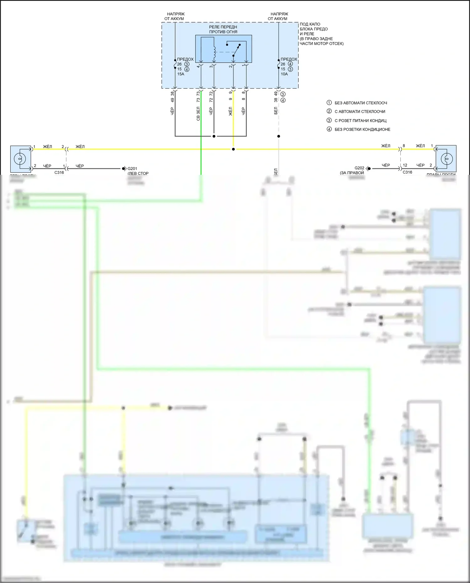 Ridgeline Honda II (2016-2021): Электросхема фар (2 из 2) 