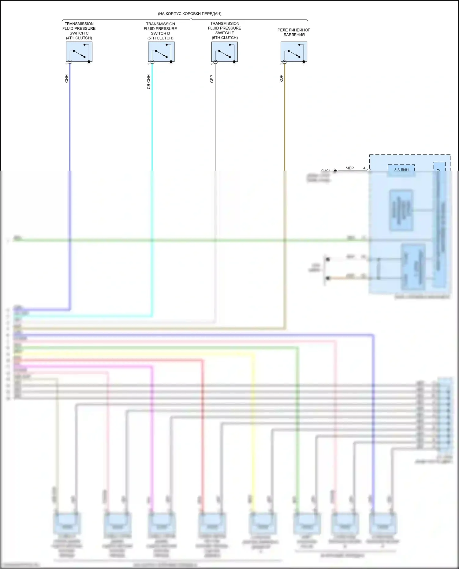 Ridgeline Honda II (2016-2021): Электросхема автоматической коробки передач (3 из 3) 