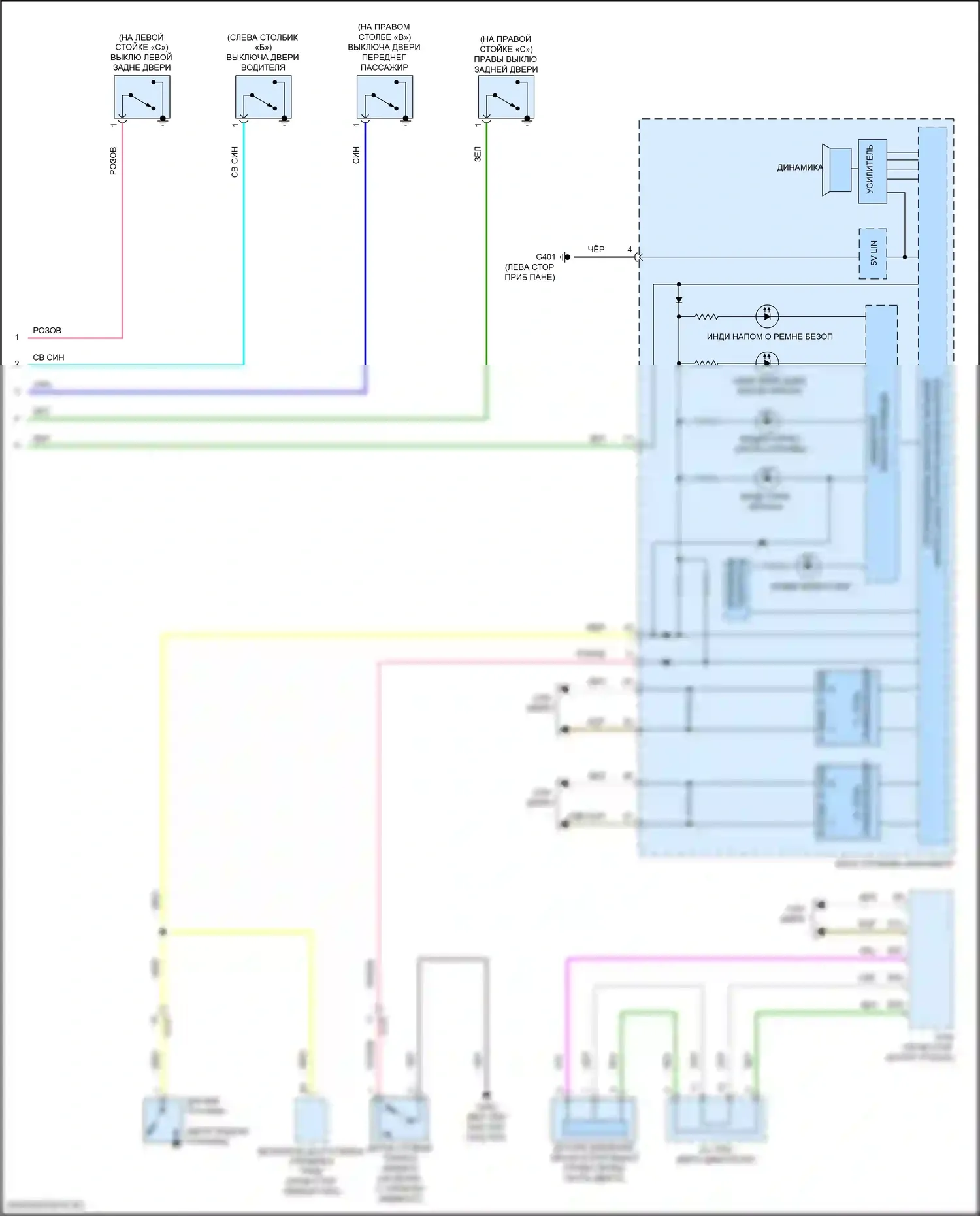 Ridgeline Honda II (2016-2021): Электросхема звонка (2 из 2) 