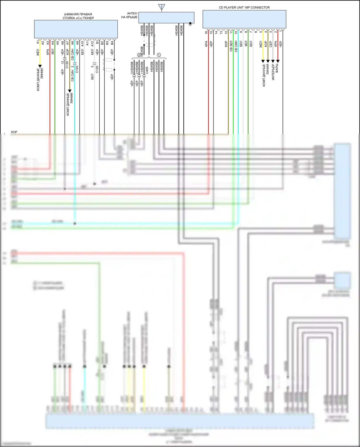 Ridgeline Honda II (2016-2021): Электросхема навигации, без усилителя (5 из 5) 