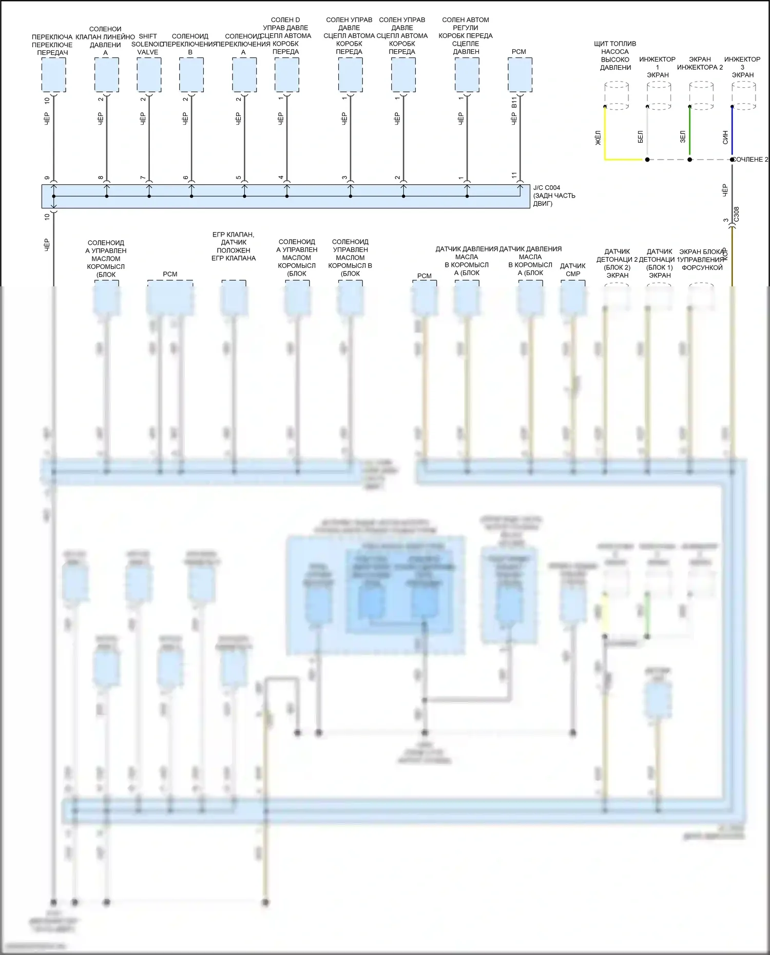 Ridgeline Honda II (2016-2021): Электросхема разводки массы (1 из 7) 