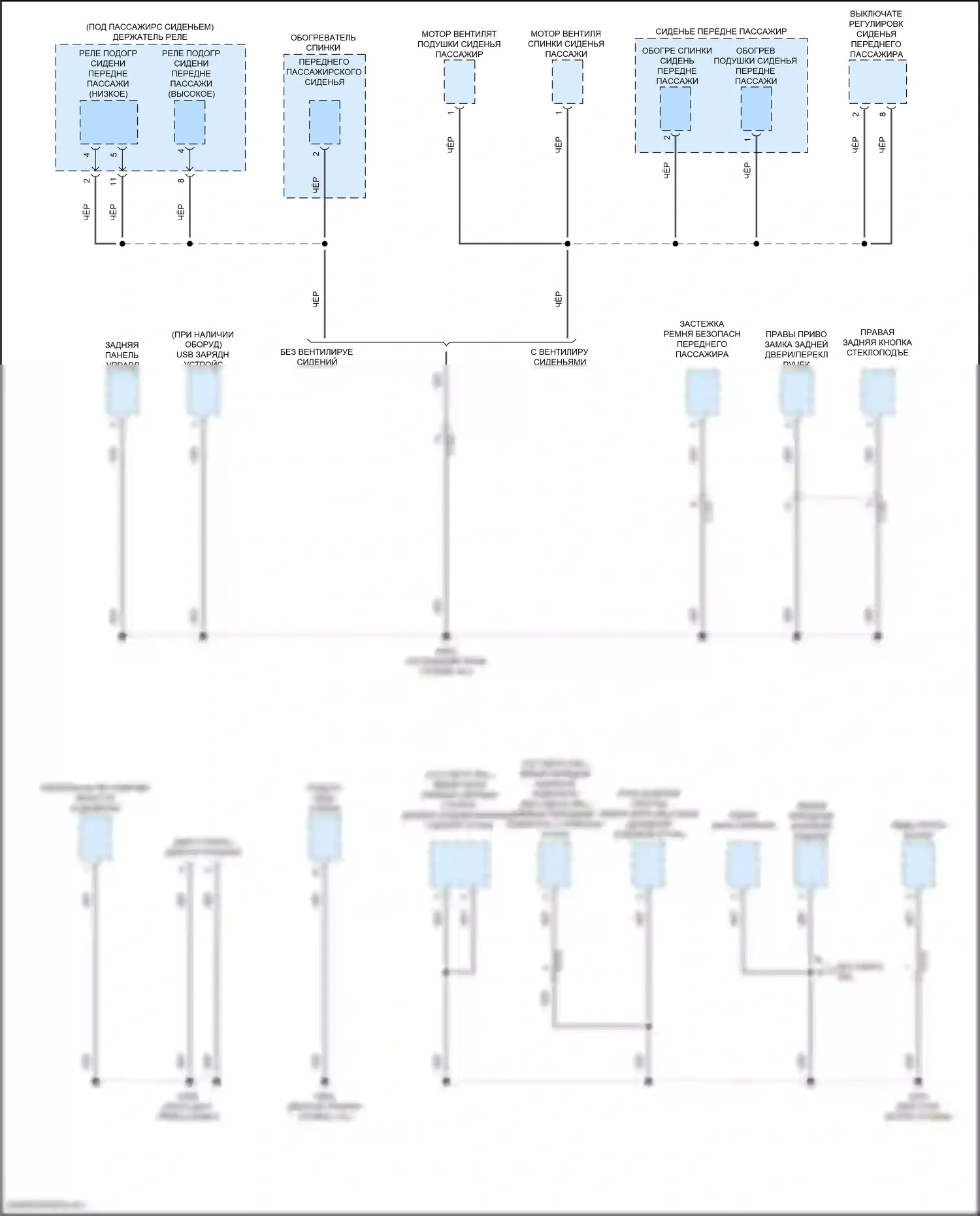 Ridgeline Honda II (2016-2021): Электросхема разводки массы (4 из 7) 