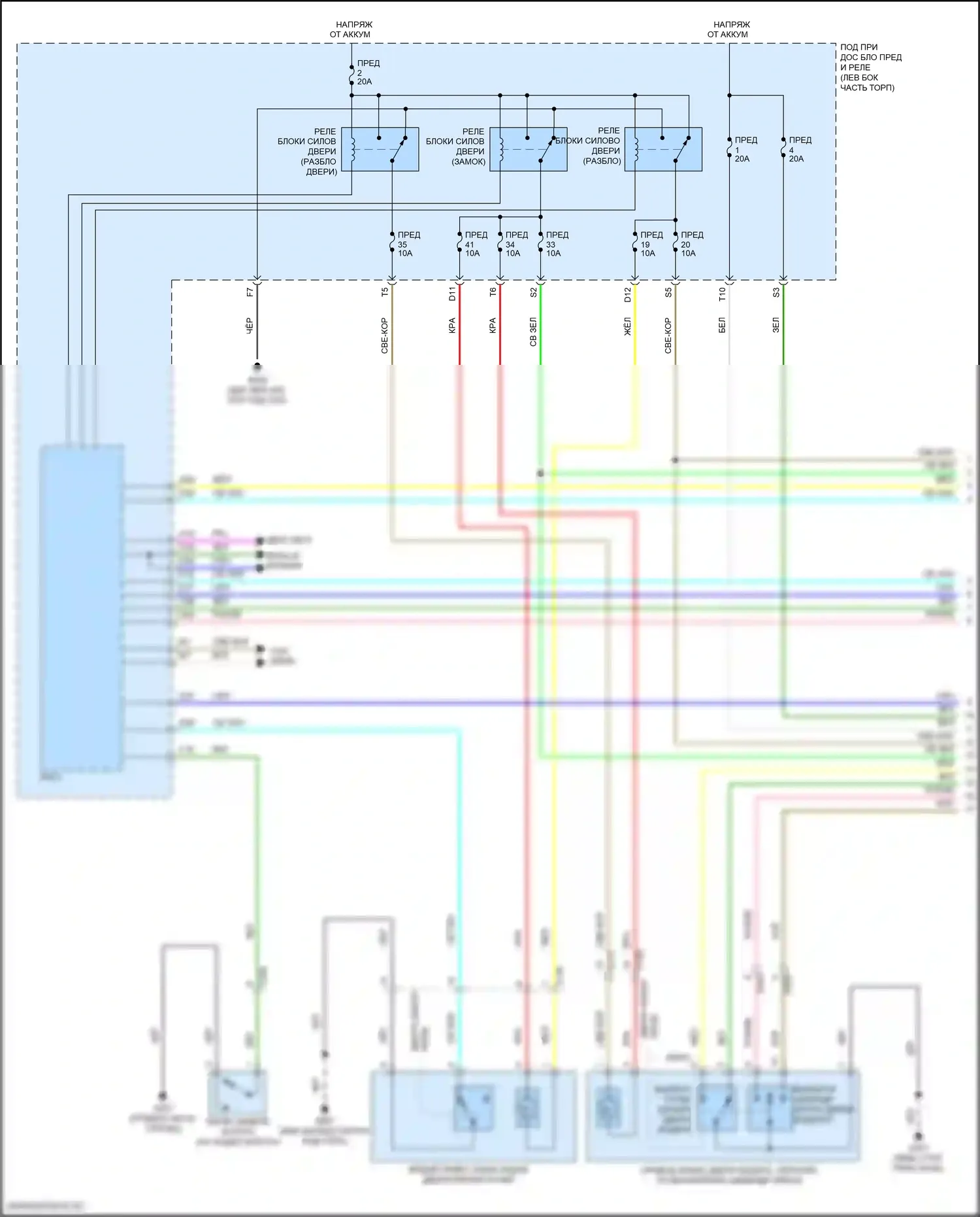Ridgeline Honda II (2016-2021): Электросхема центрального замка (1 из 7) 