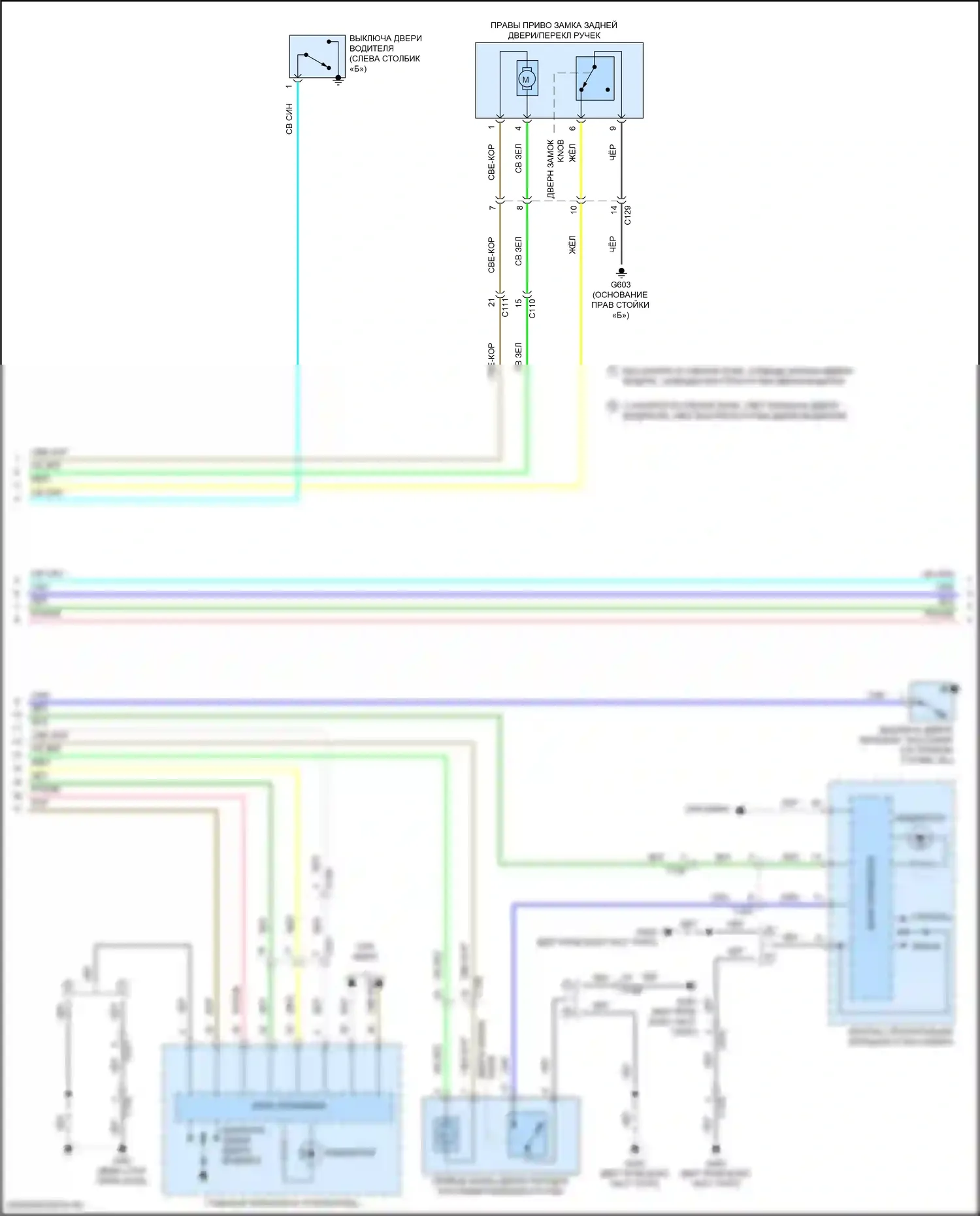 Ridgeline Honda II (2016-2021): Электросхема центрального замка (2 из 7) 