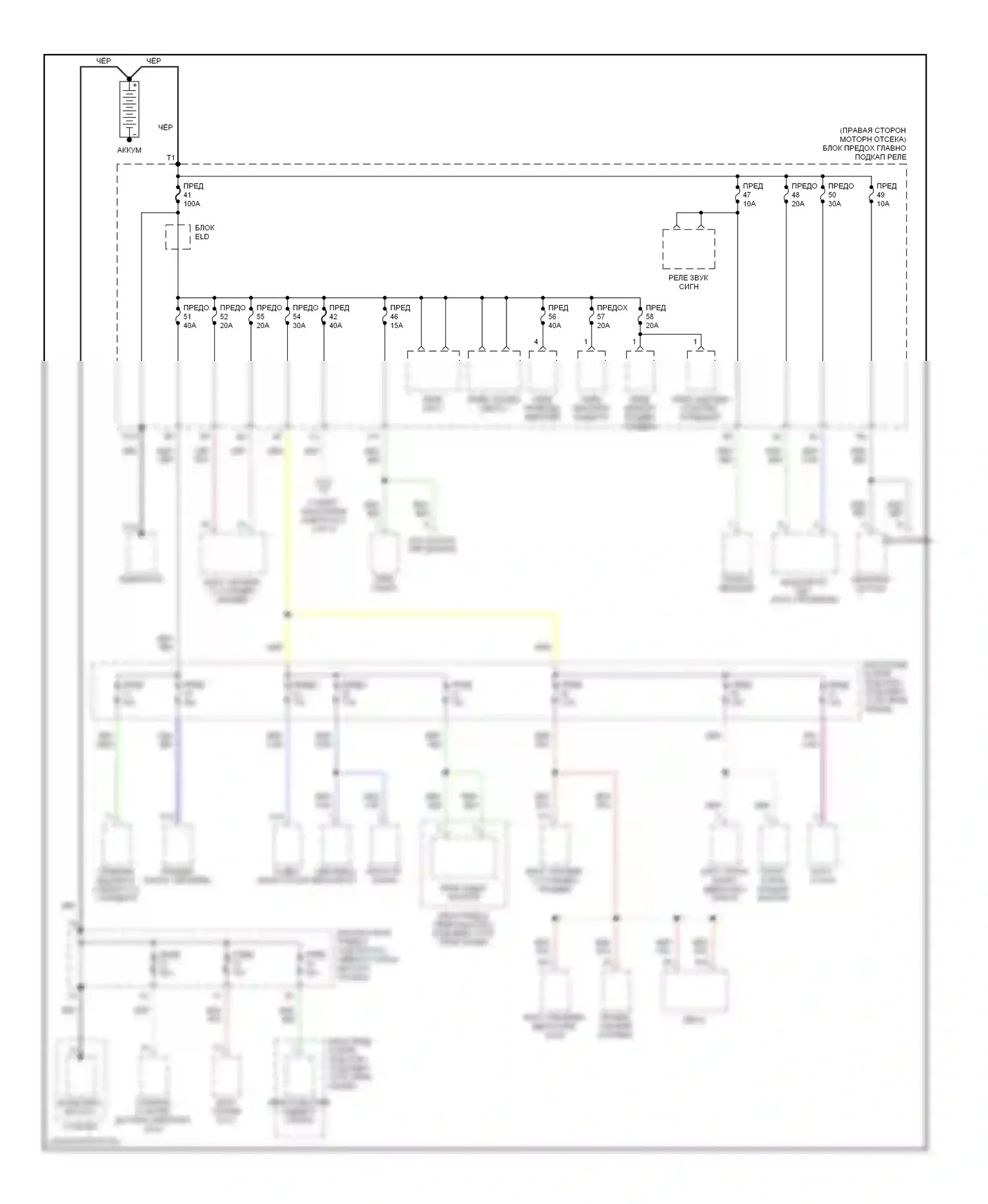 S2000 Honda AP1 (1999-2003): Электросхема блока предохранителей реле (1 из 3) 