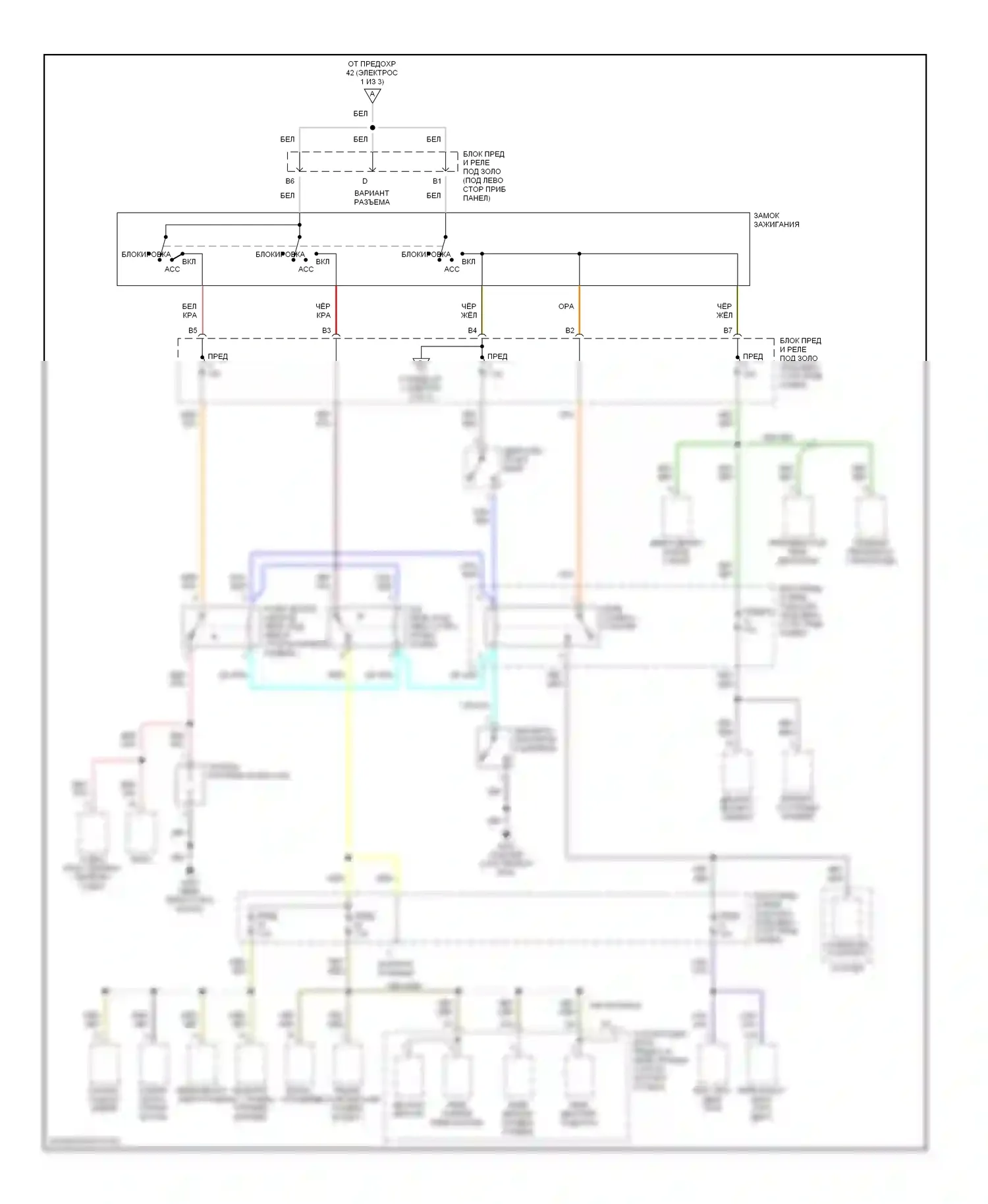 S2000 Honda AP1 (1999-2003): Электросхема блока предохранителей реле (2 из 3) 