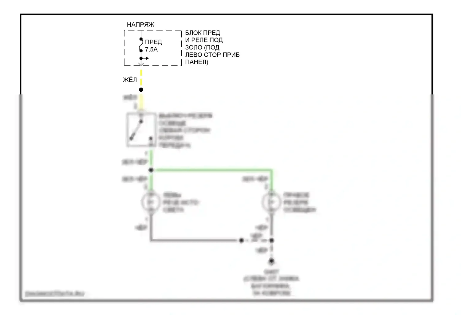 S2000 Honda AP1 (1999-2003): Электросхема фонарей заднего хода 