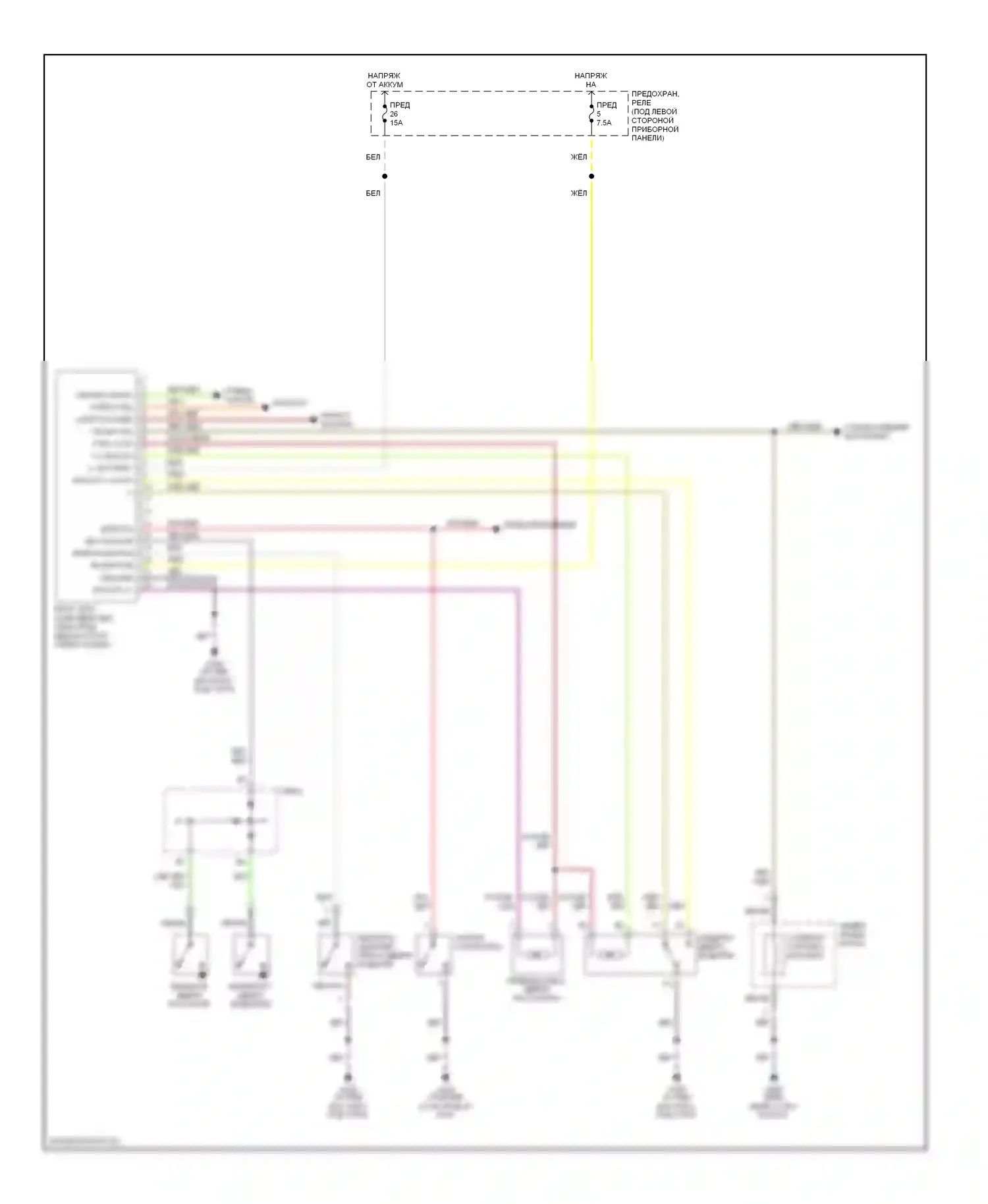 S2000 Honda AP1 (1999-2003): Электросхема замка двери питания, без сигнализации 