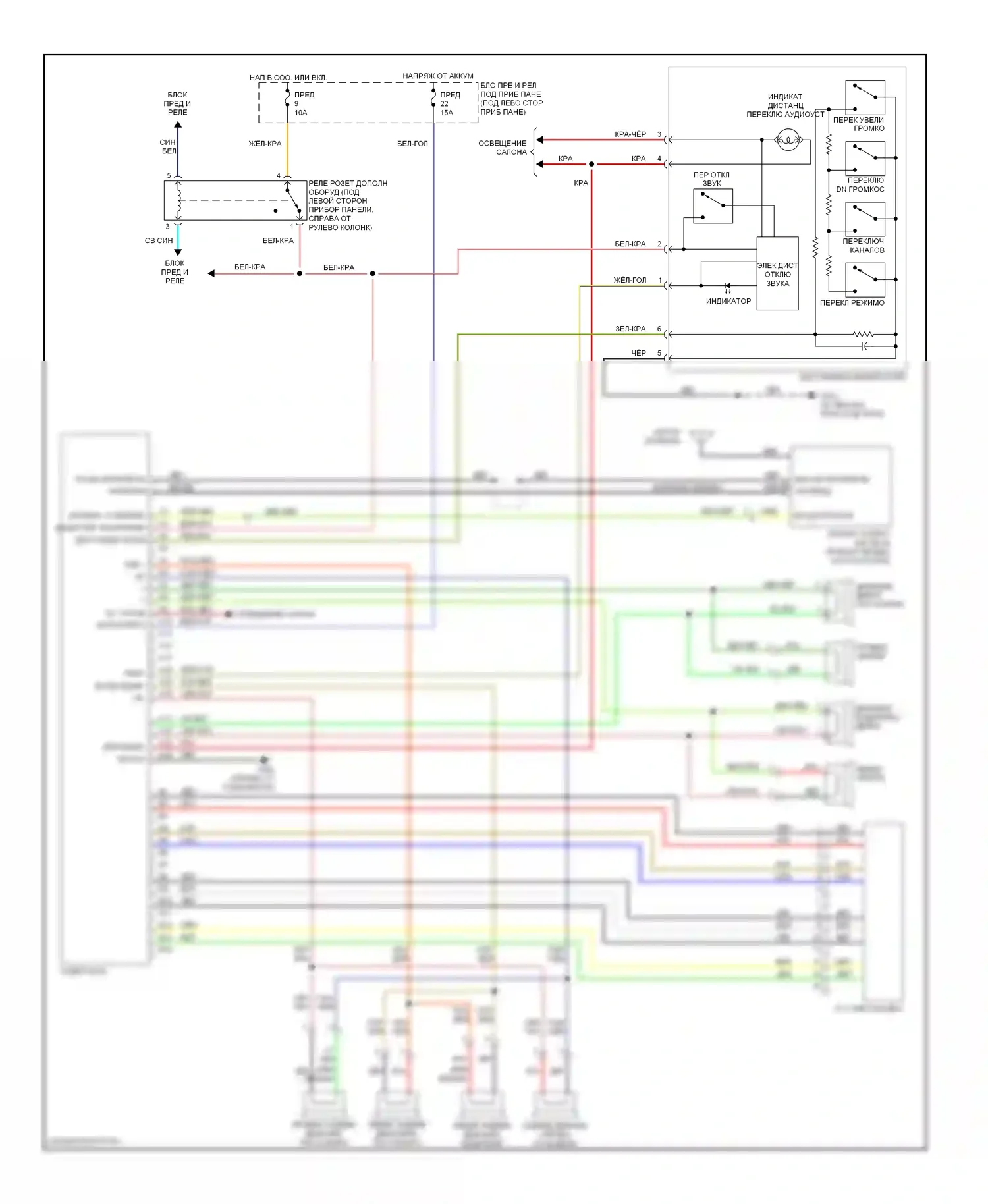 S2000 Honda AP2 рестайлинг (2003-2009): Электросхема магнитолы, канада с устройством смены компакт-дисков 