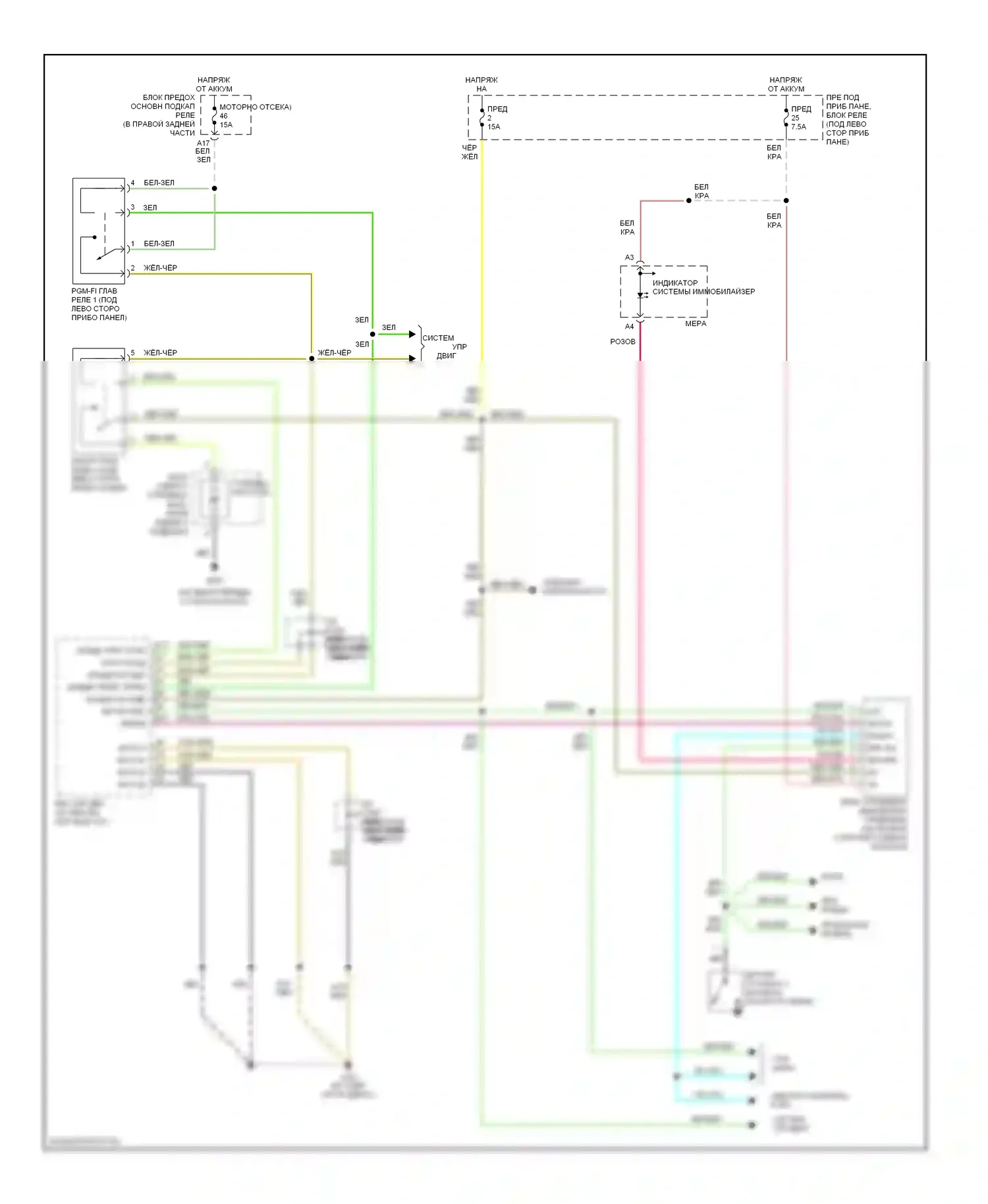 S2000 Honda AP2 рестайлинг (2003-2009): Электросхема иммобилайзера 